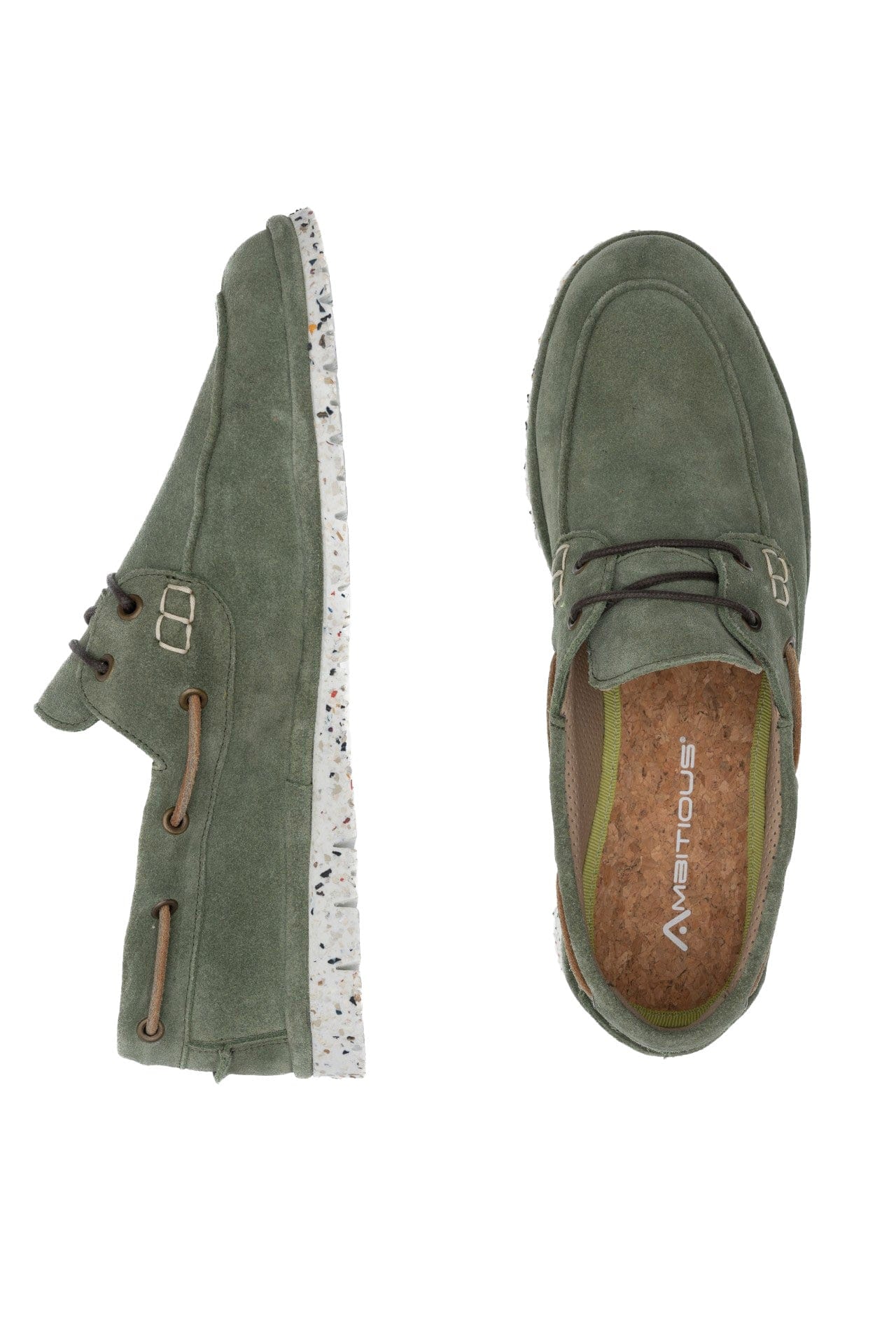 Amber Slip On Suede Shoes - Green - Image 4