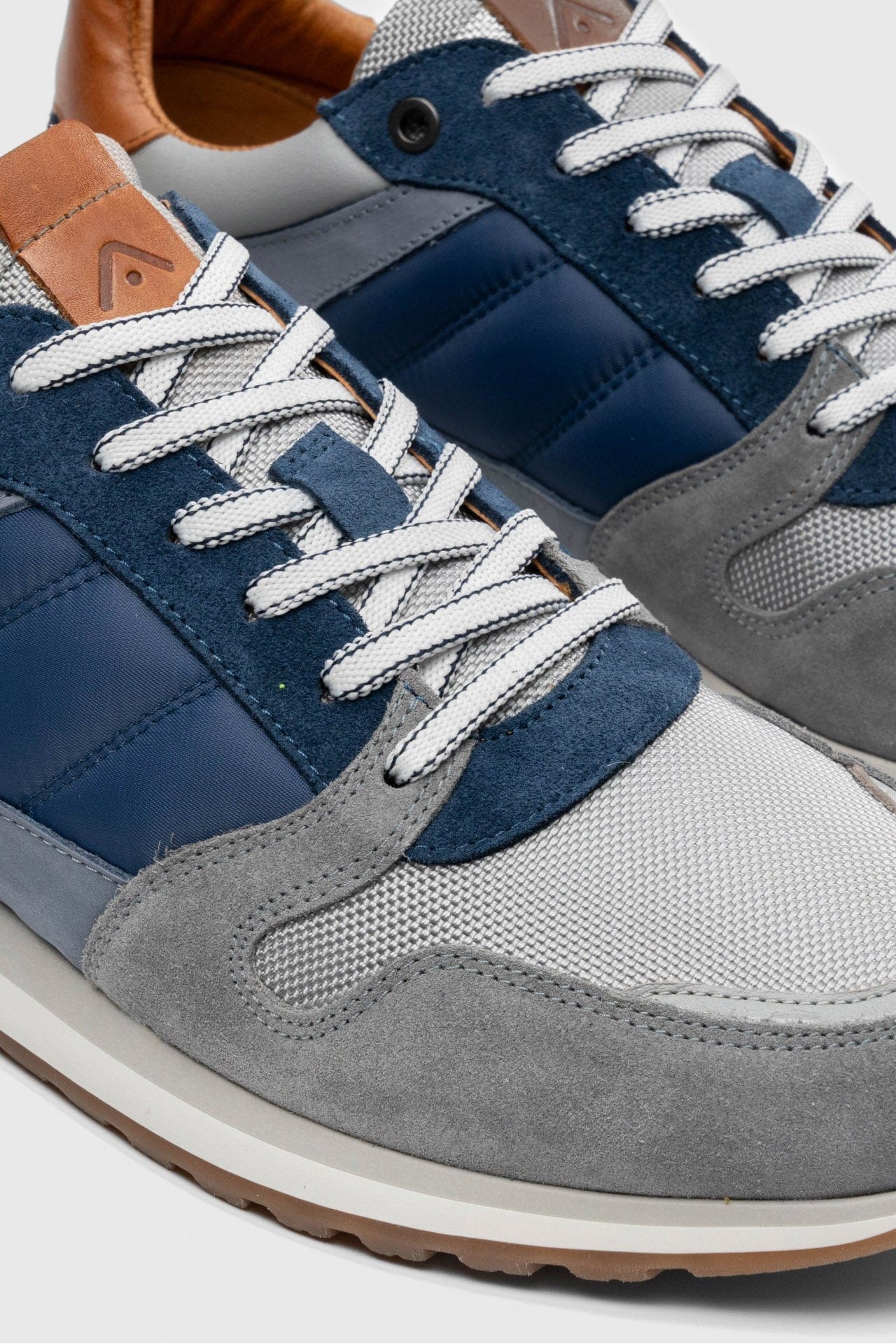 Grizz Leather Trainers - Navy Combi - Image 4