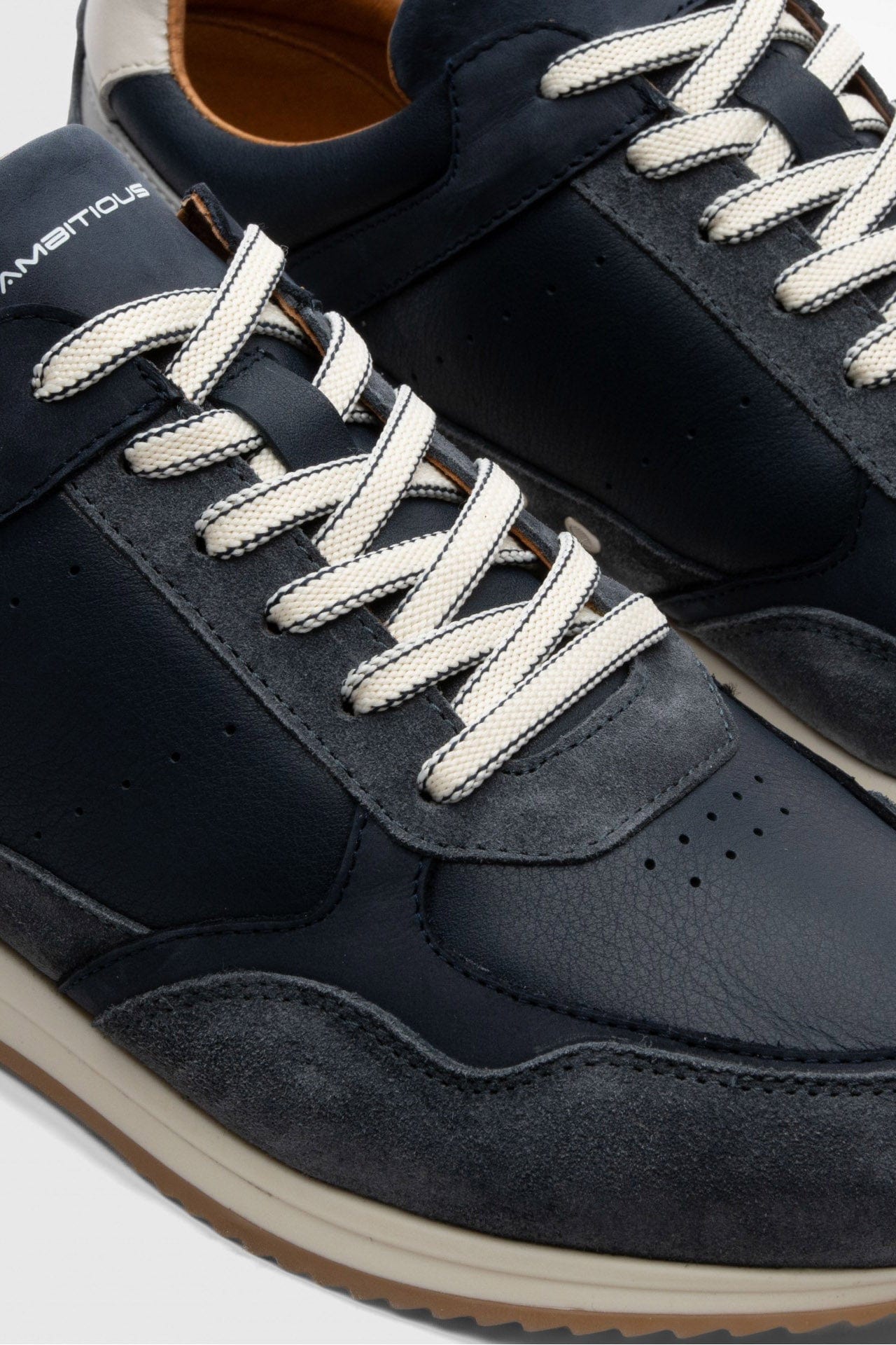 Slow Classic Leather/Suede Trainers - Navy Combi - Image 3