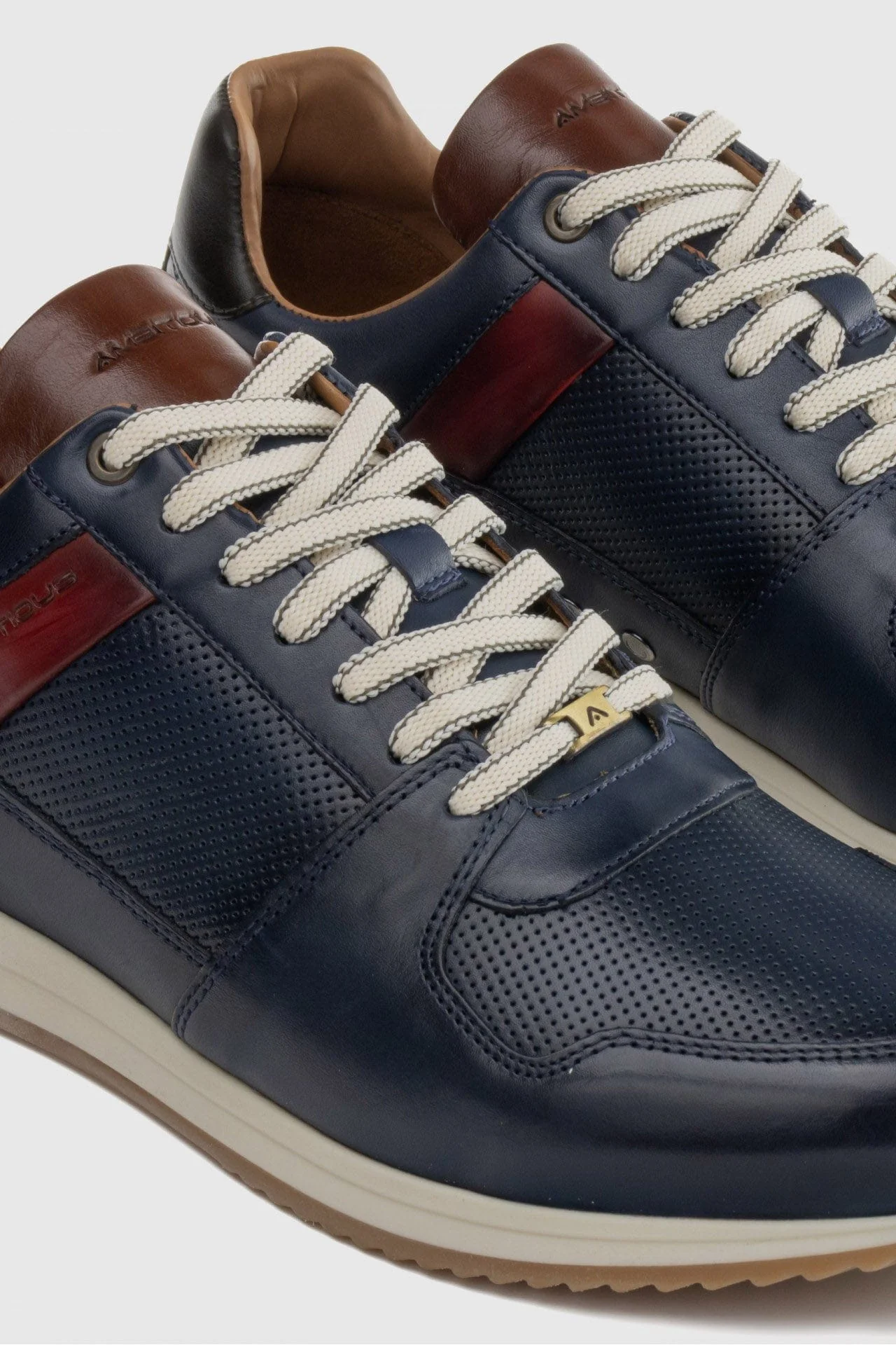 Slow Leather Trainers - Navy - Image 3