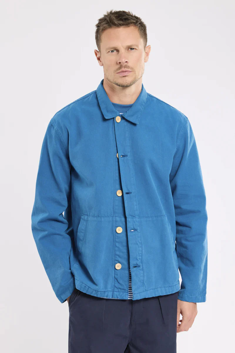 Fisherman Cotton Canvas Jacket - Dark Blue