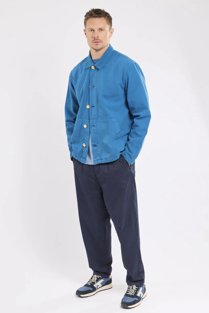 Fisherman Cotton Canvas Jacket - Dark Blue - Image 2