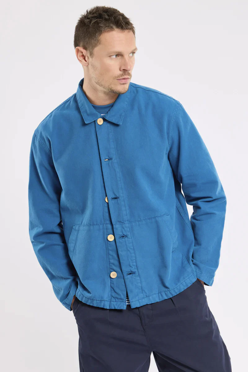 Fisherman Cotton Canvas Jacket - Dark Blue - Image 4
