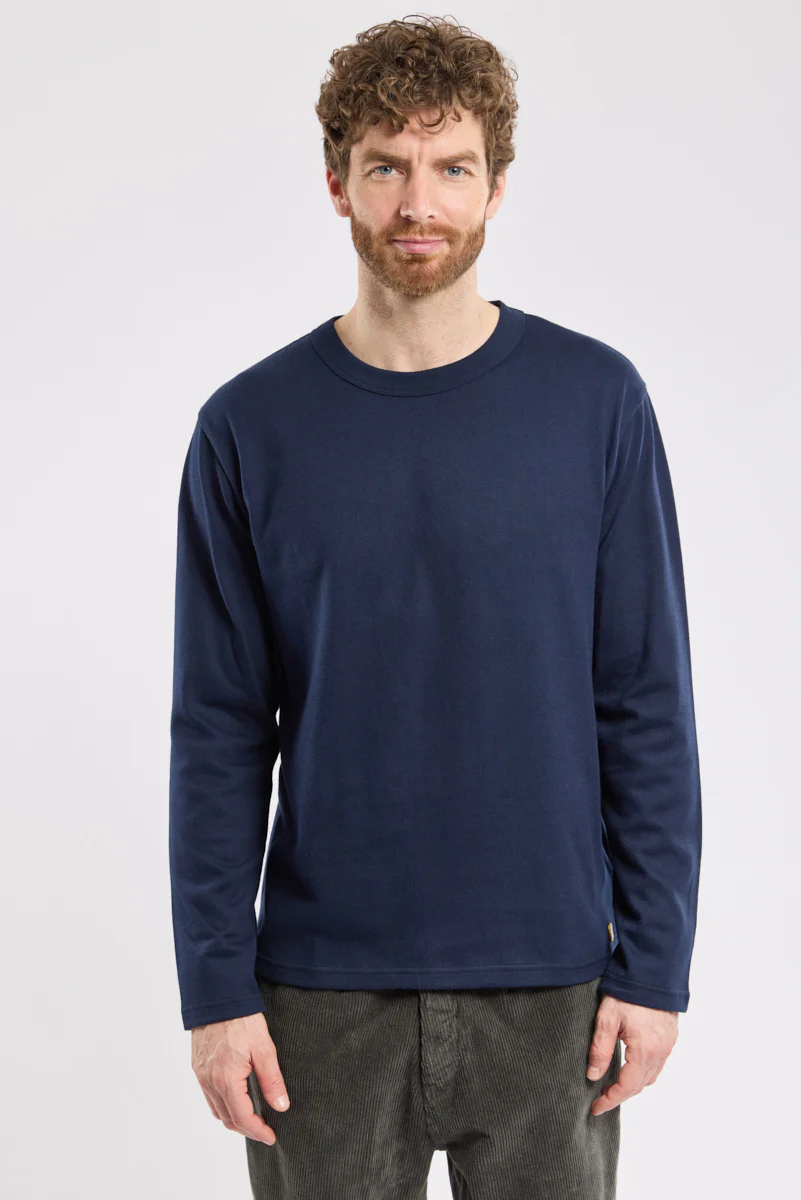 Heritage Plain Long Sleeve Top - Marine Deep