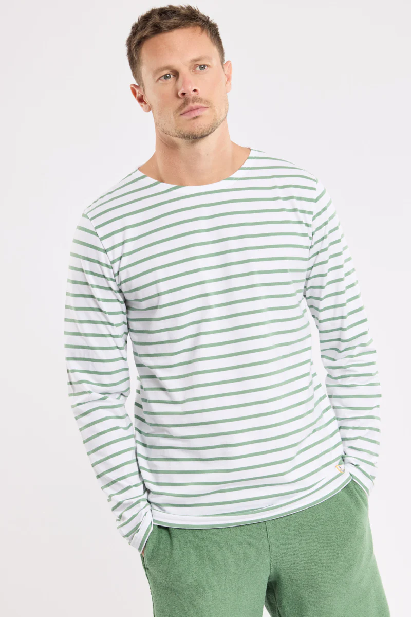 Mariniere Long Sleeve T-Shirt - Blanc/Ivy