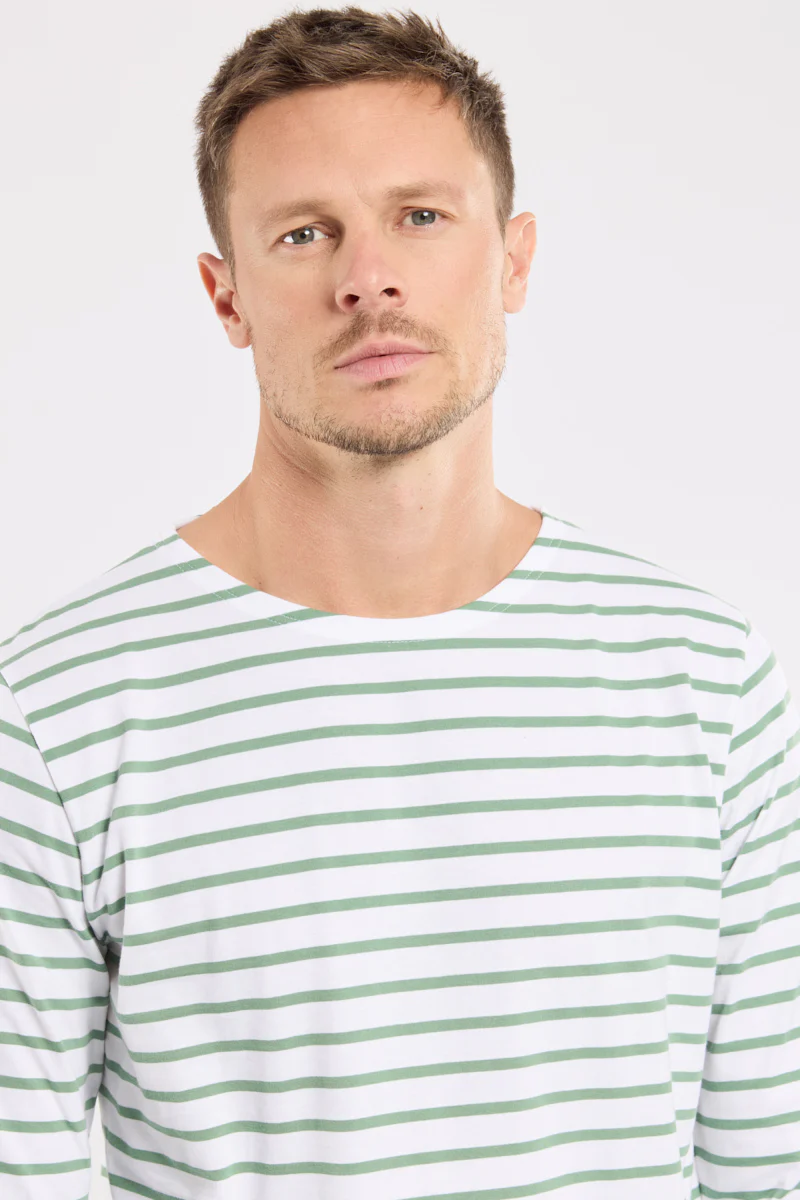Mariniere Long Sleeve T-Shirt - Blanc/Ivy - Image 2