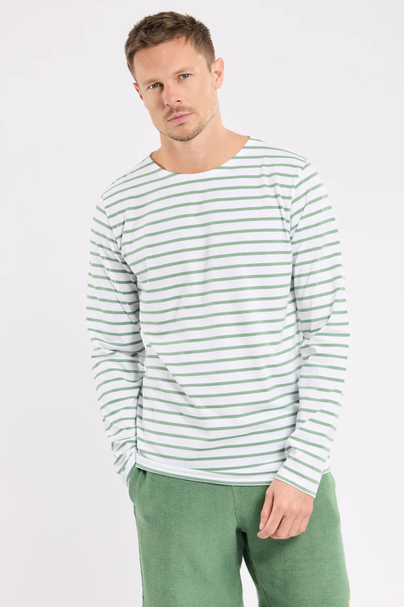 Mariniere Long Sleeve T-Shirt - Blanc/Ivy - Image 3
