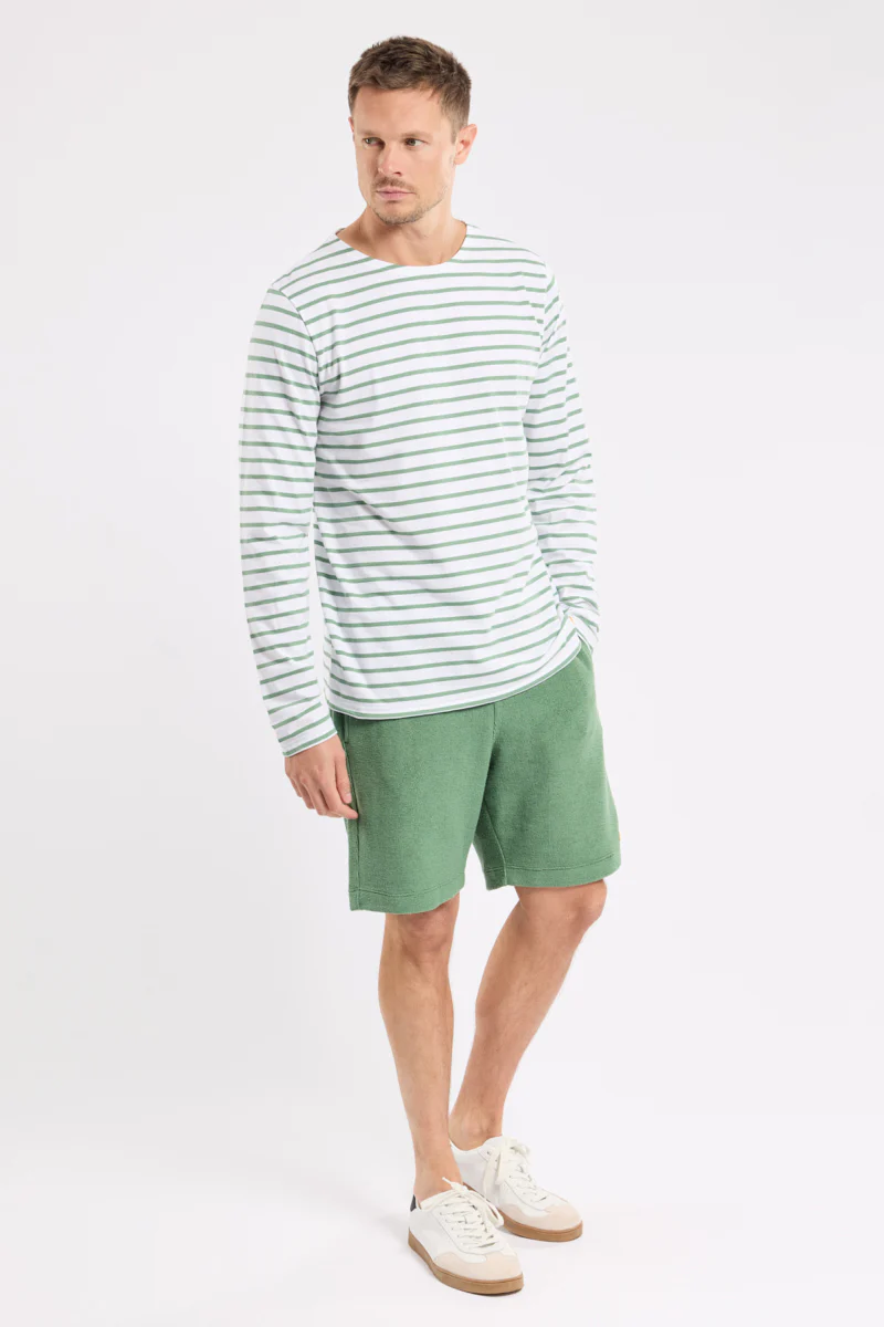 Mariniere Long Sleeve T-Shirt - Blanc/Ivy - Image 4