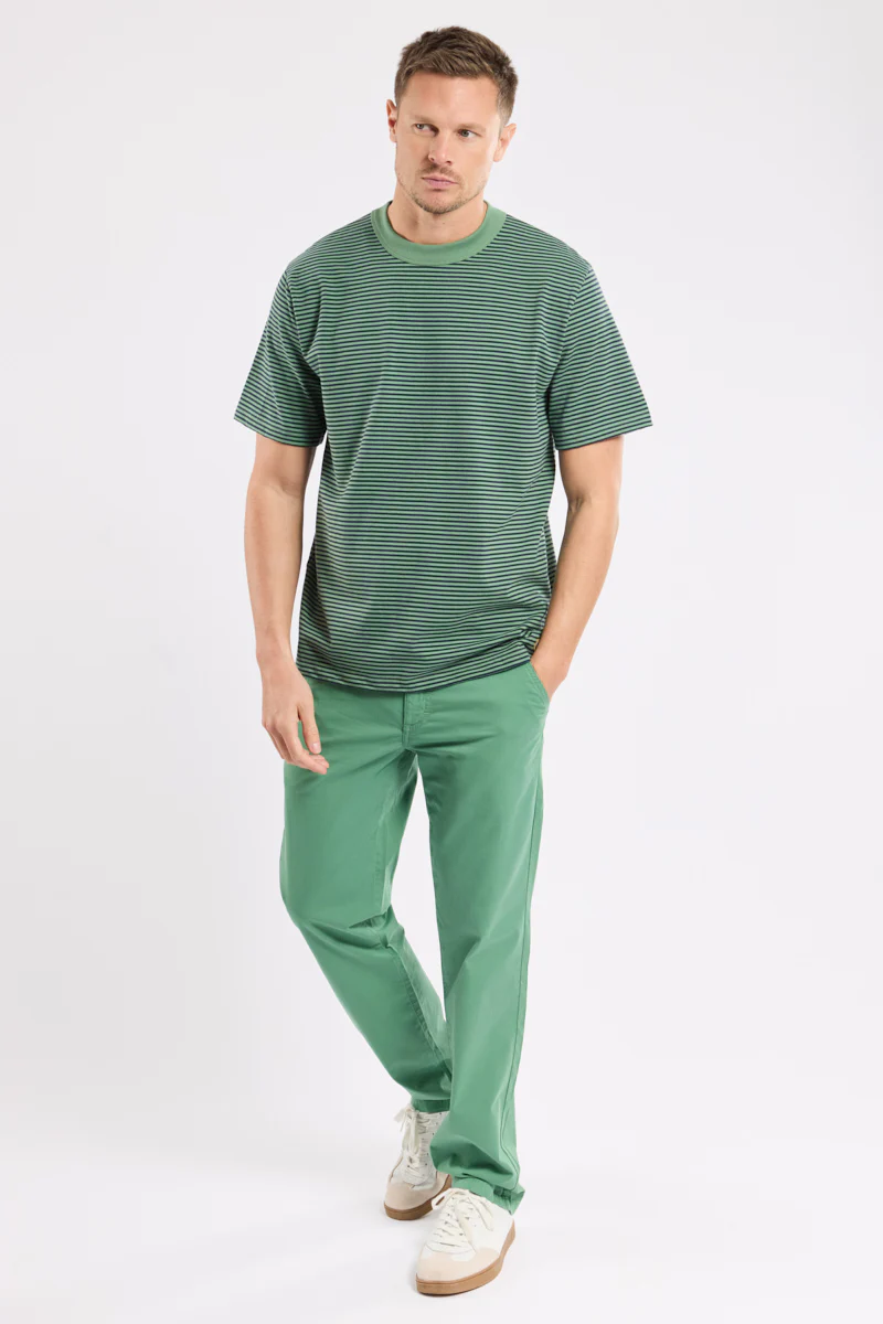 Organic Heritage Stripe T-Shirt - Ivy/Marine Deep - Image 4