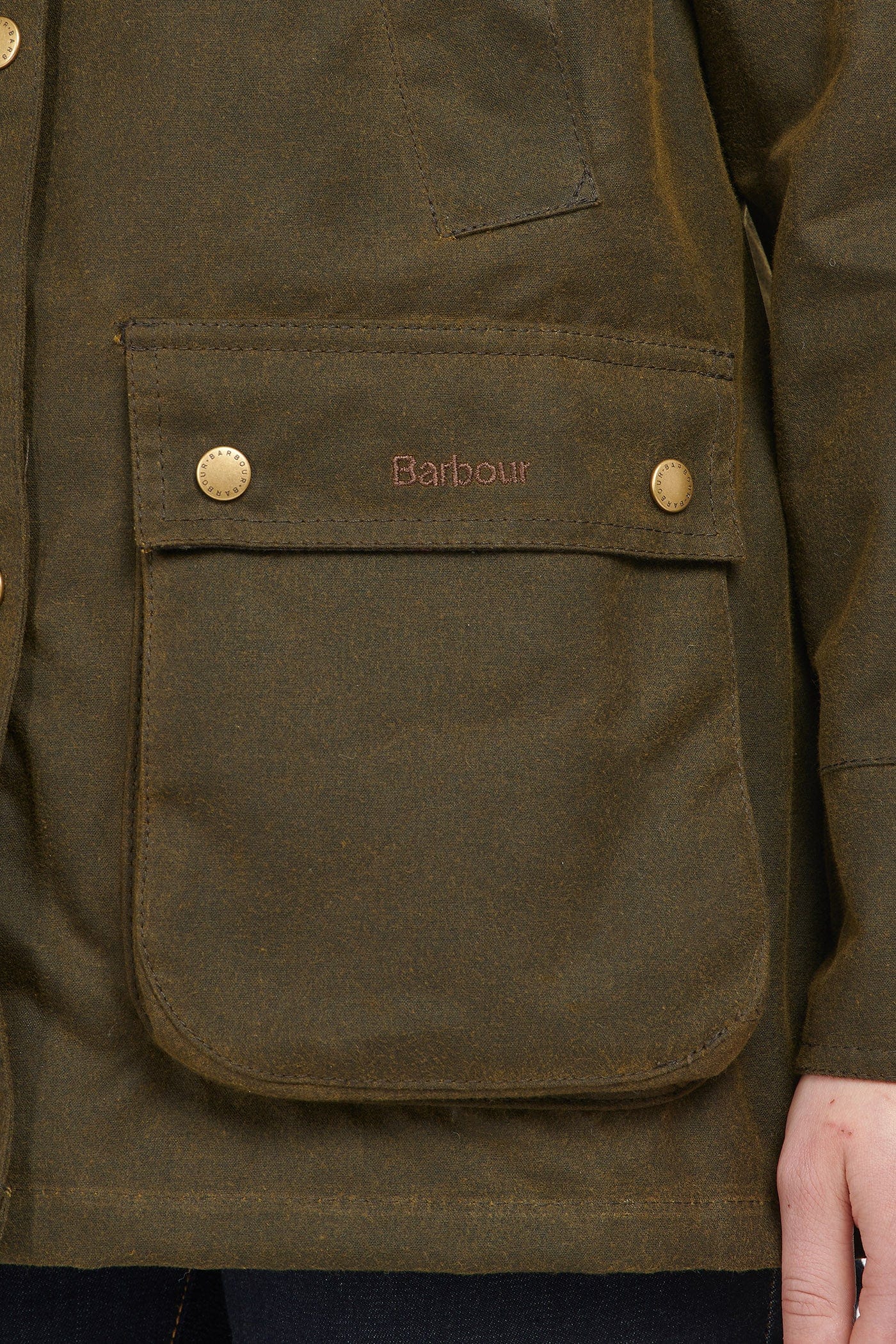 Acorn Wax Jacket - Olive - Image 8