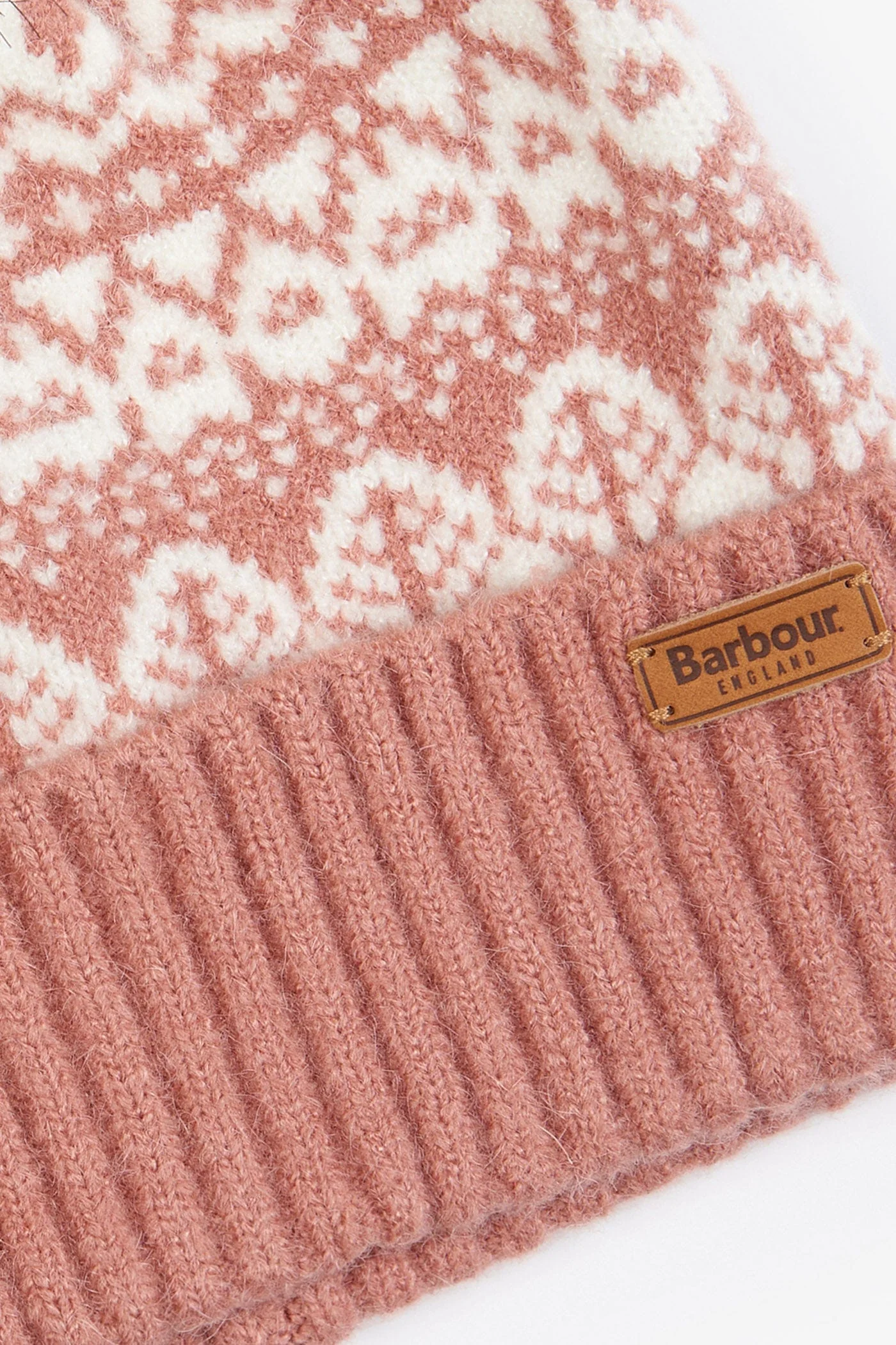 Alpine Fair Isle Pom Beanie - Dusty Rose - Image 2