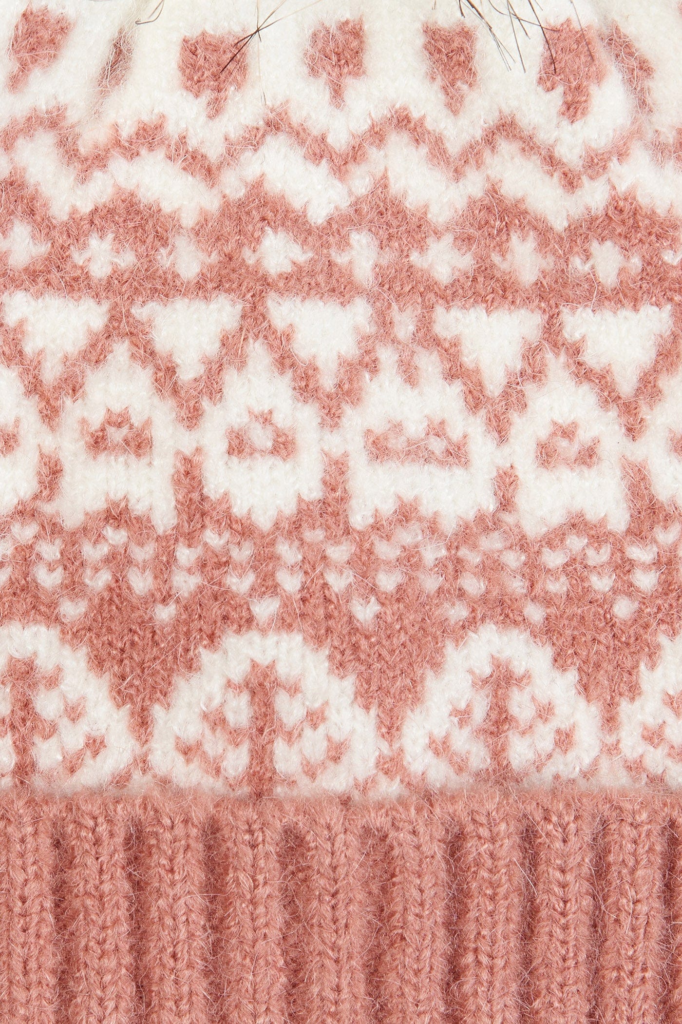 Alpine Fair Isle Pom Beanie - Dusty Rose - Image 3