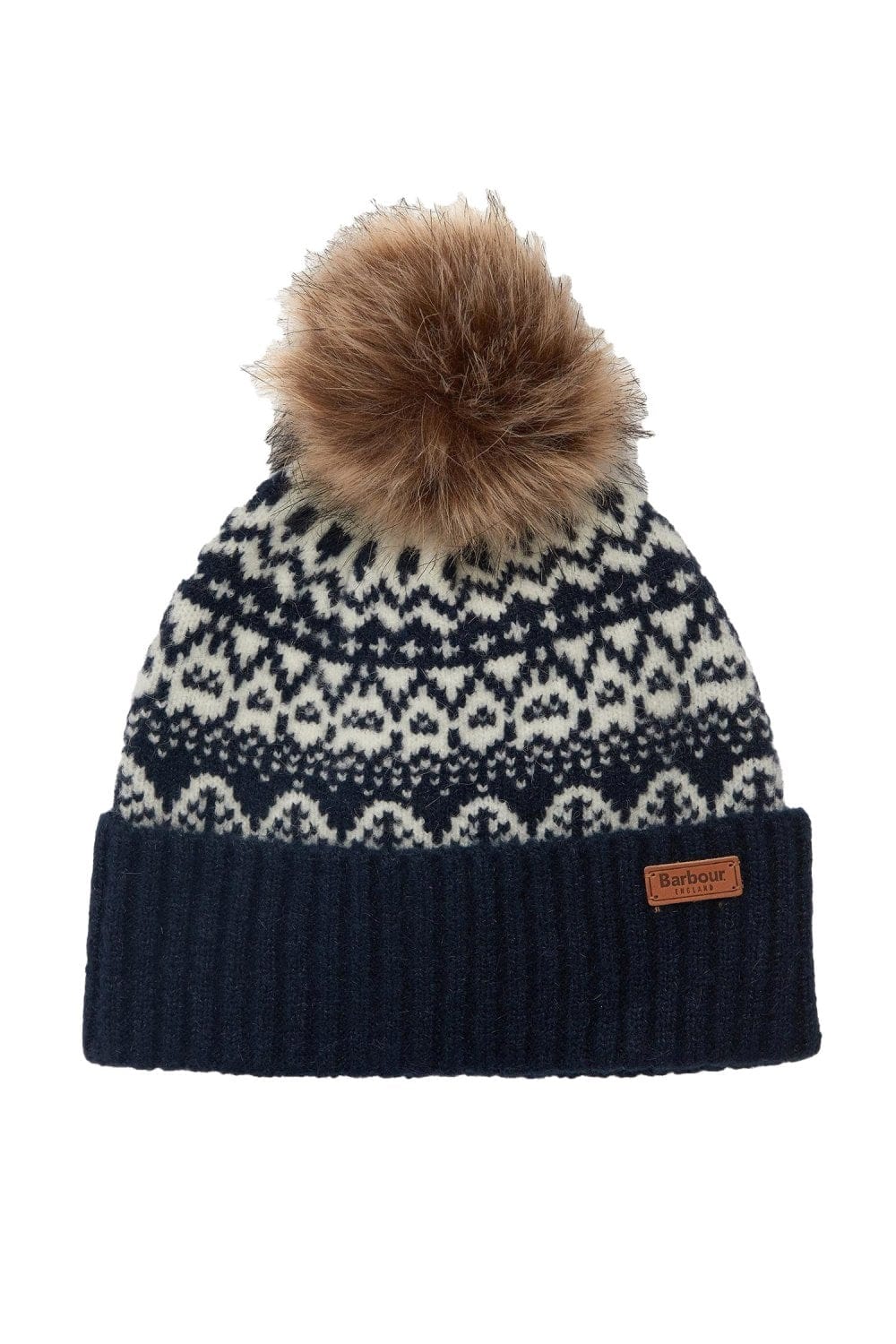 Alpine Fair Isle Pom Beanie - Navy