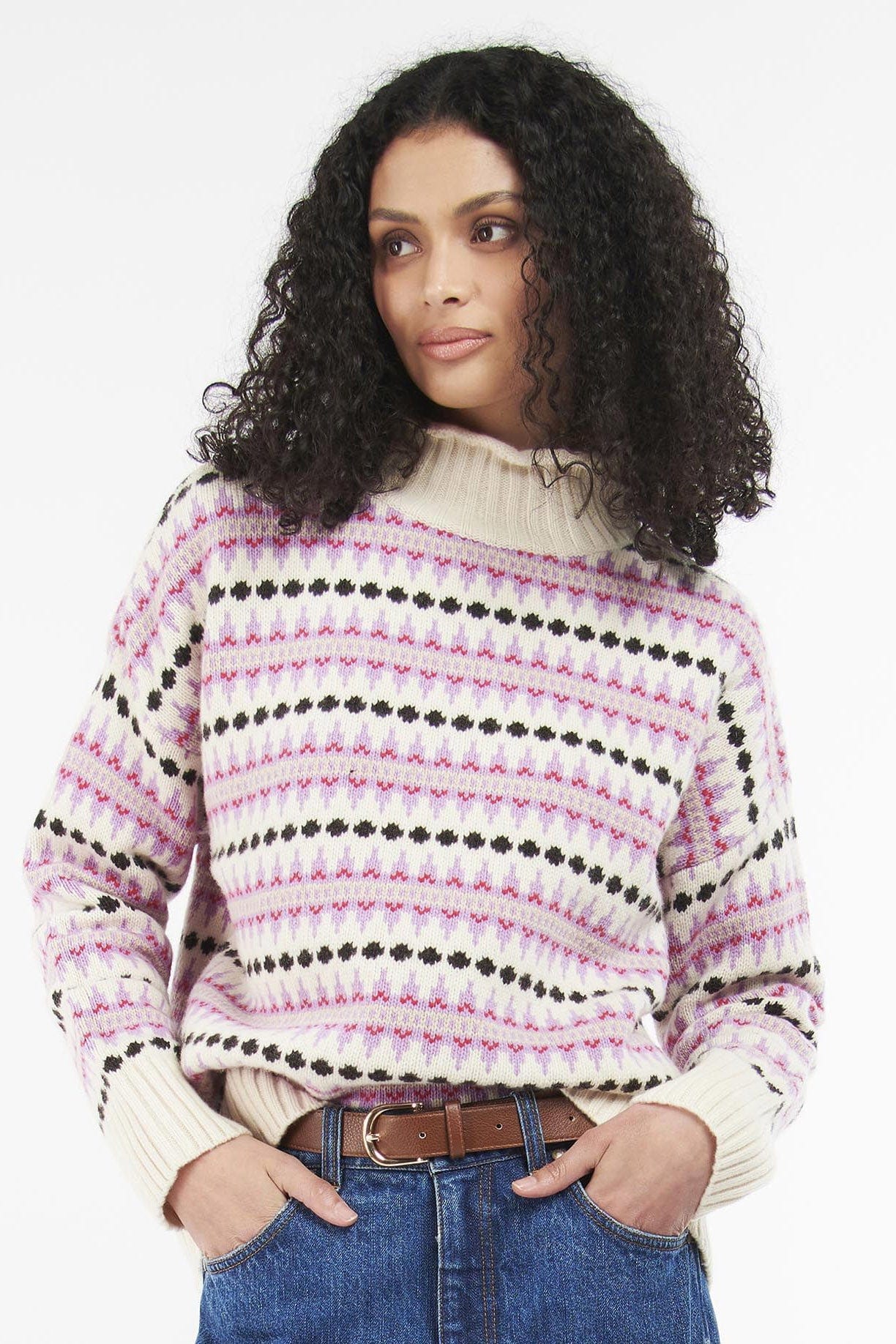 Avondale Fairisle Funnel Neck Jumper - Multi - Image 2