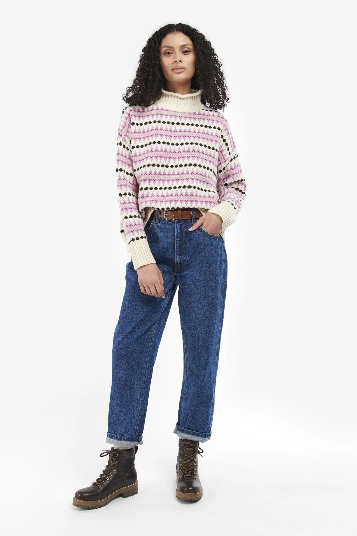 Avondale Fairisle Funnel Neck Jumper - Multi - Image 6
