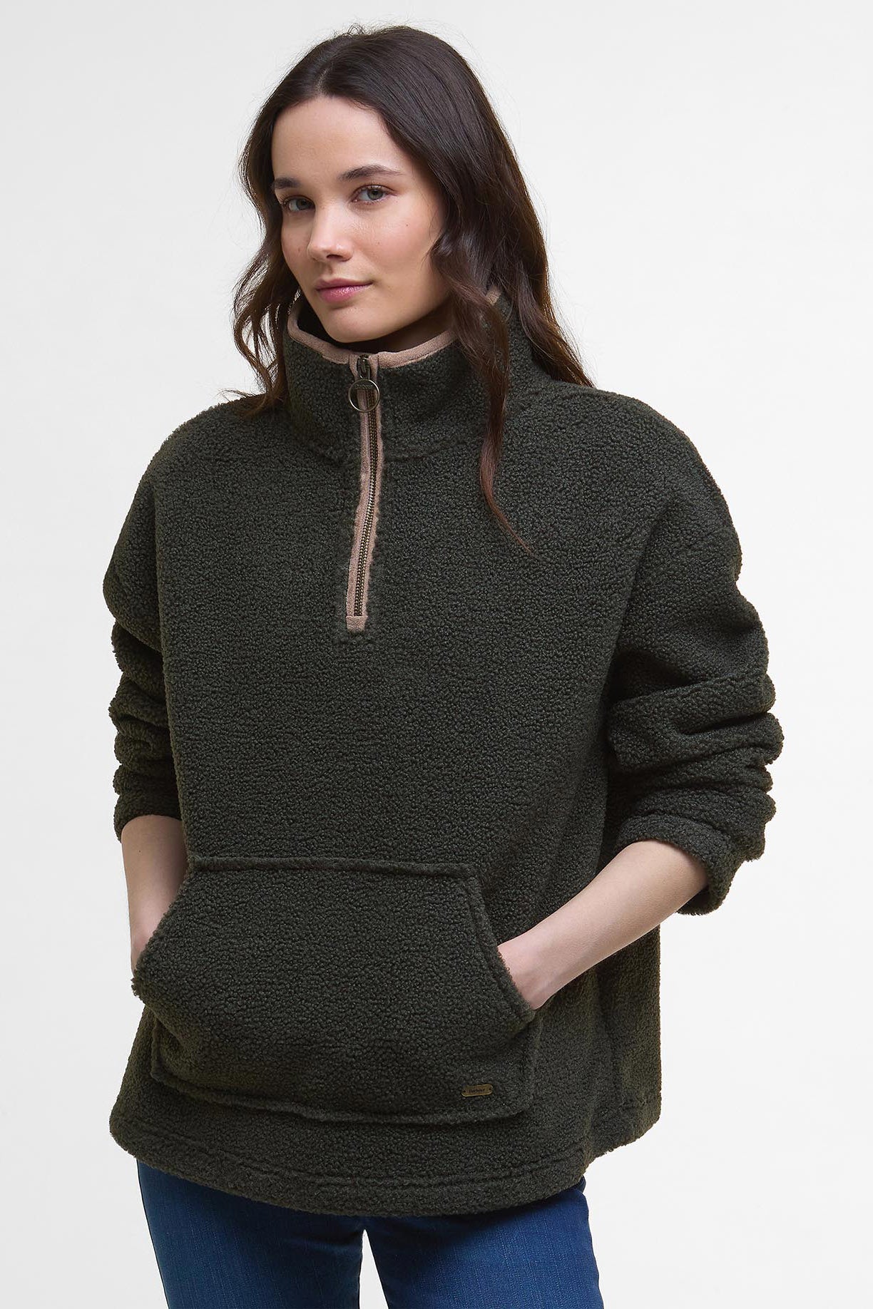 Bamburgh Half-Zip Fleece - Olive - Image 2