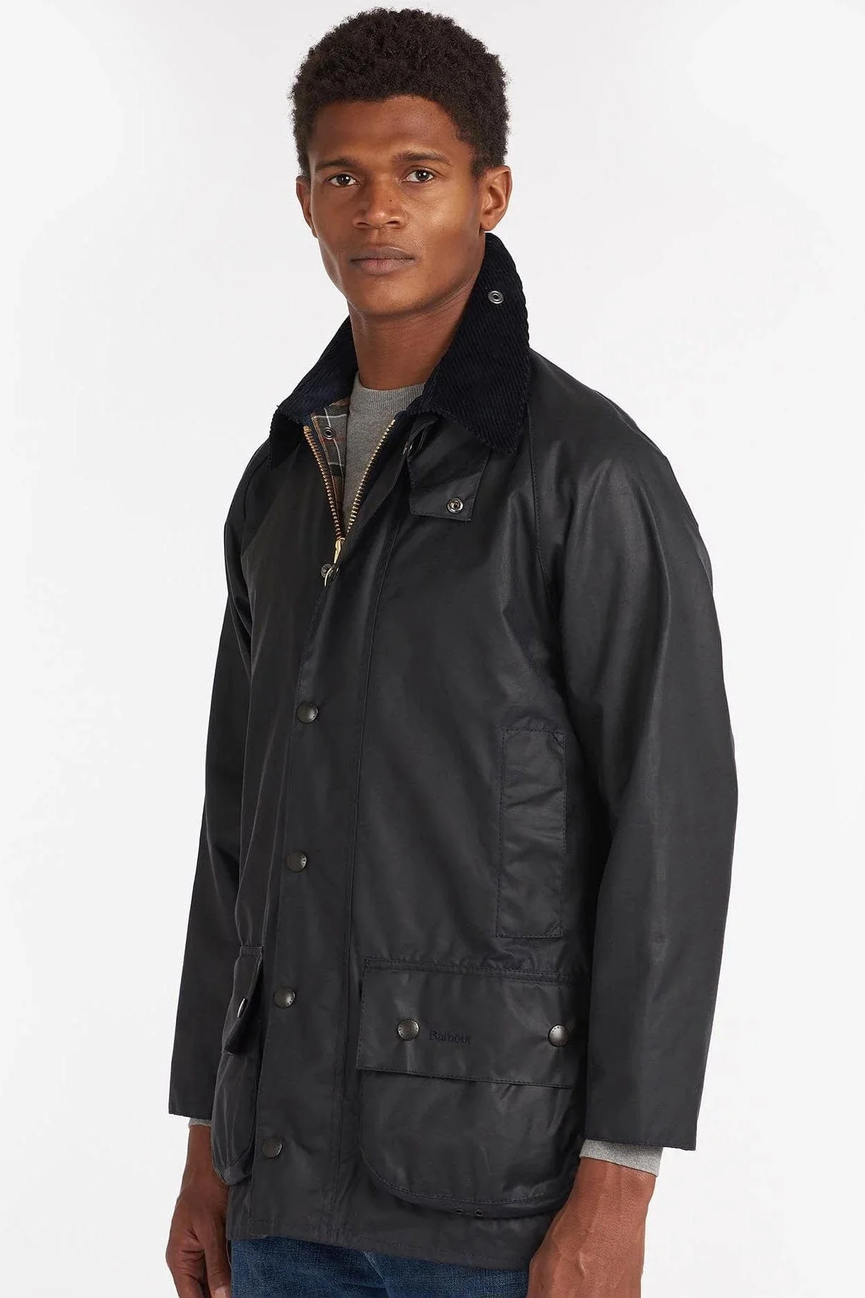 Beaufort Wax Jacket - Navy - Image 2