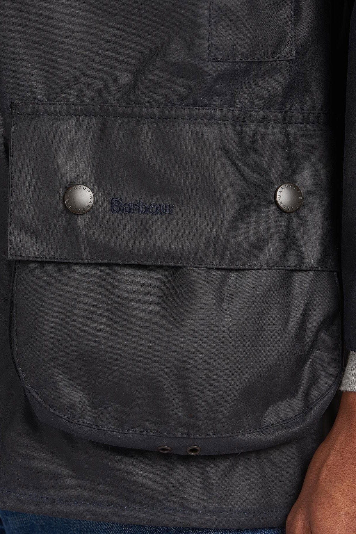 Beaufort Wax Jacket - Navy - Image 6