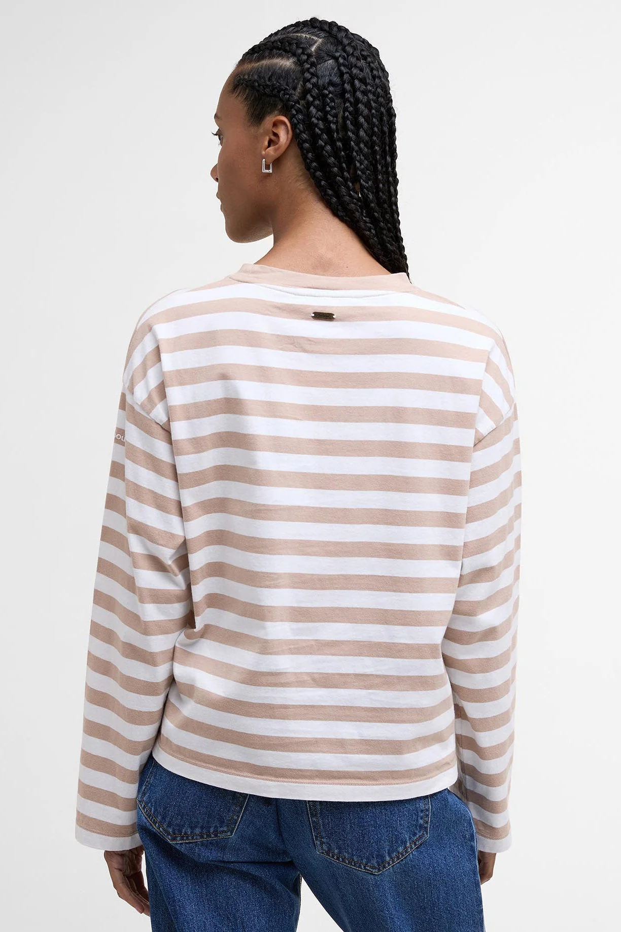 Bede Oversized Long-Sleeve T-Shirt - Pale Camel Stripe - Image 3