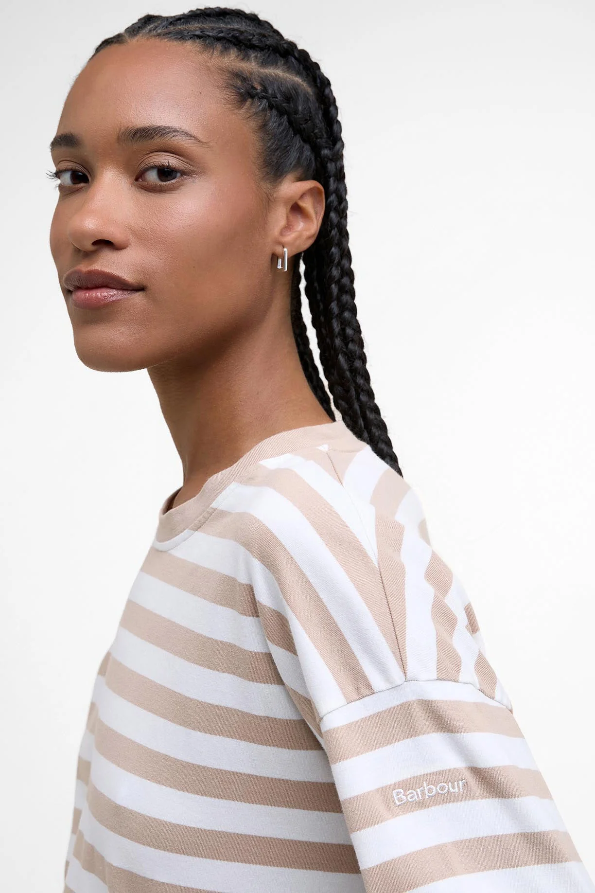 Bede Oversized Long-Sleeve T-Shirt - Pale Camel Stripe - Image 5