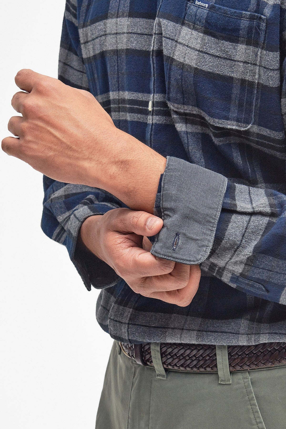 Betsom Tailored Checked Shirt - Grey Marl - Image 6