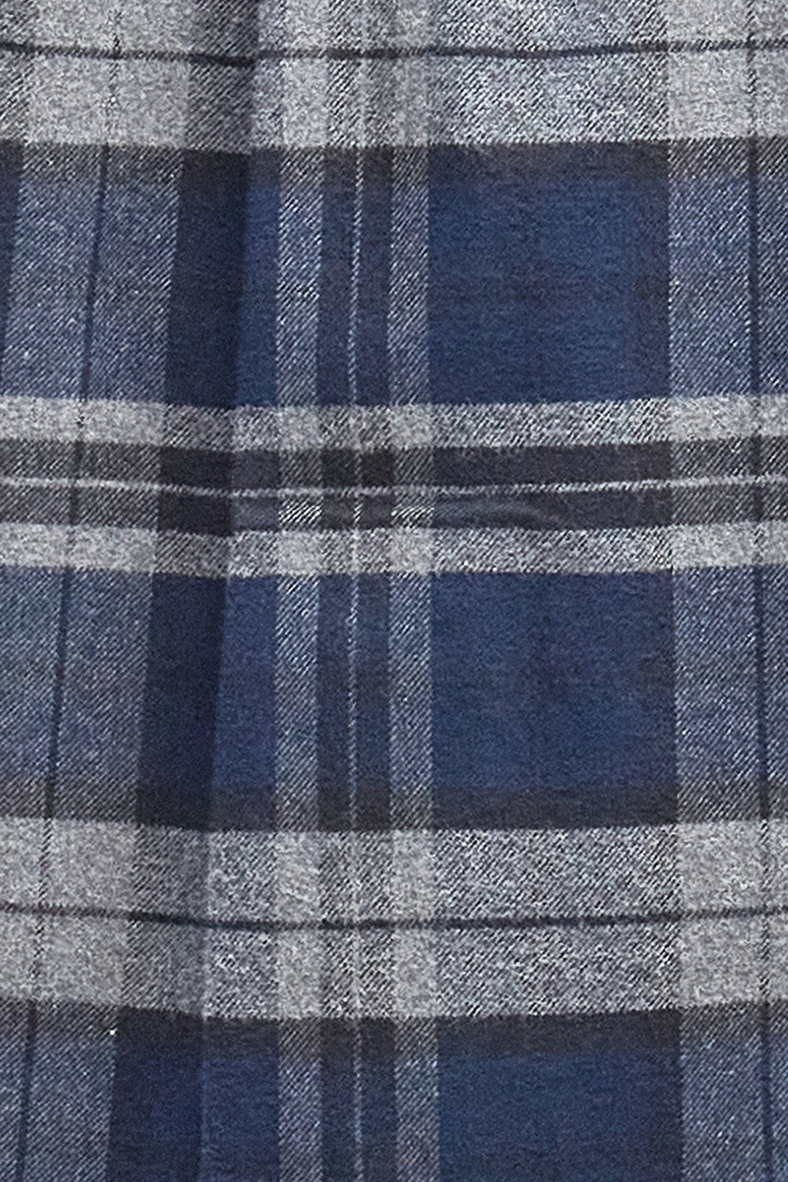 Betsom Tailored Checked Shirt - Grey Marl - Image 8