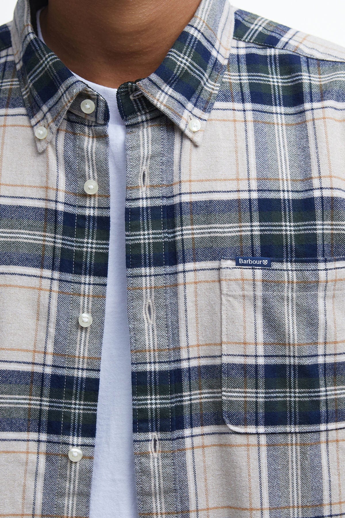 Betsom Tailored Checked Shirt - Stone Marl - Image 7
