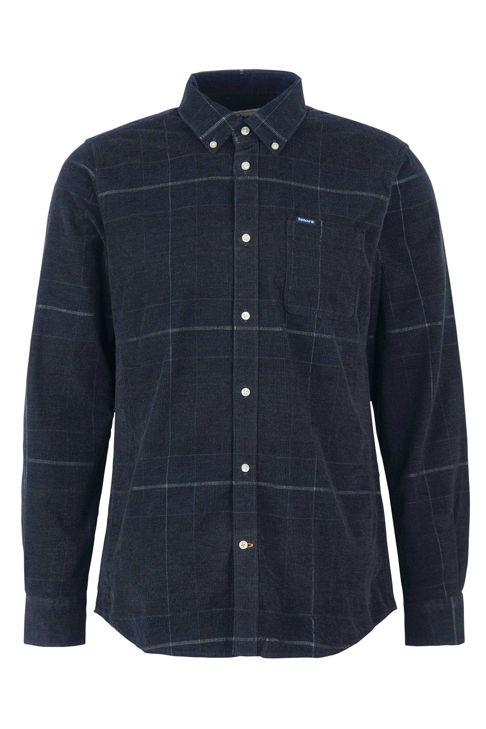 Blair Tailored Tartan Cord Shirt - Black Slate