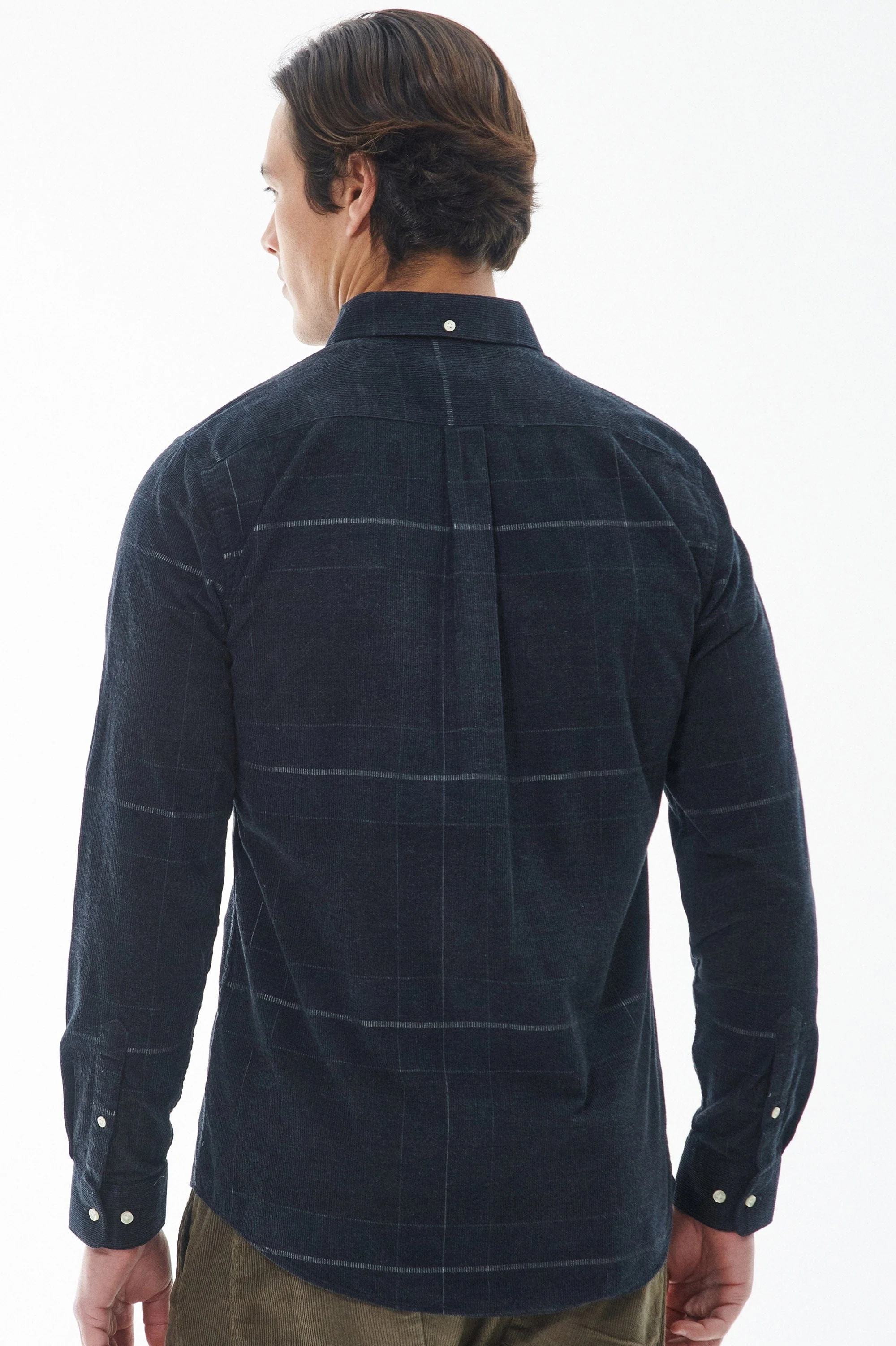 Blair Tailored Tartan Cord Shirt - Black Slate - Image 6