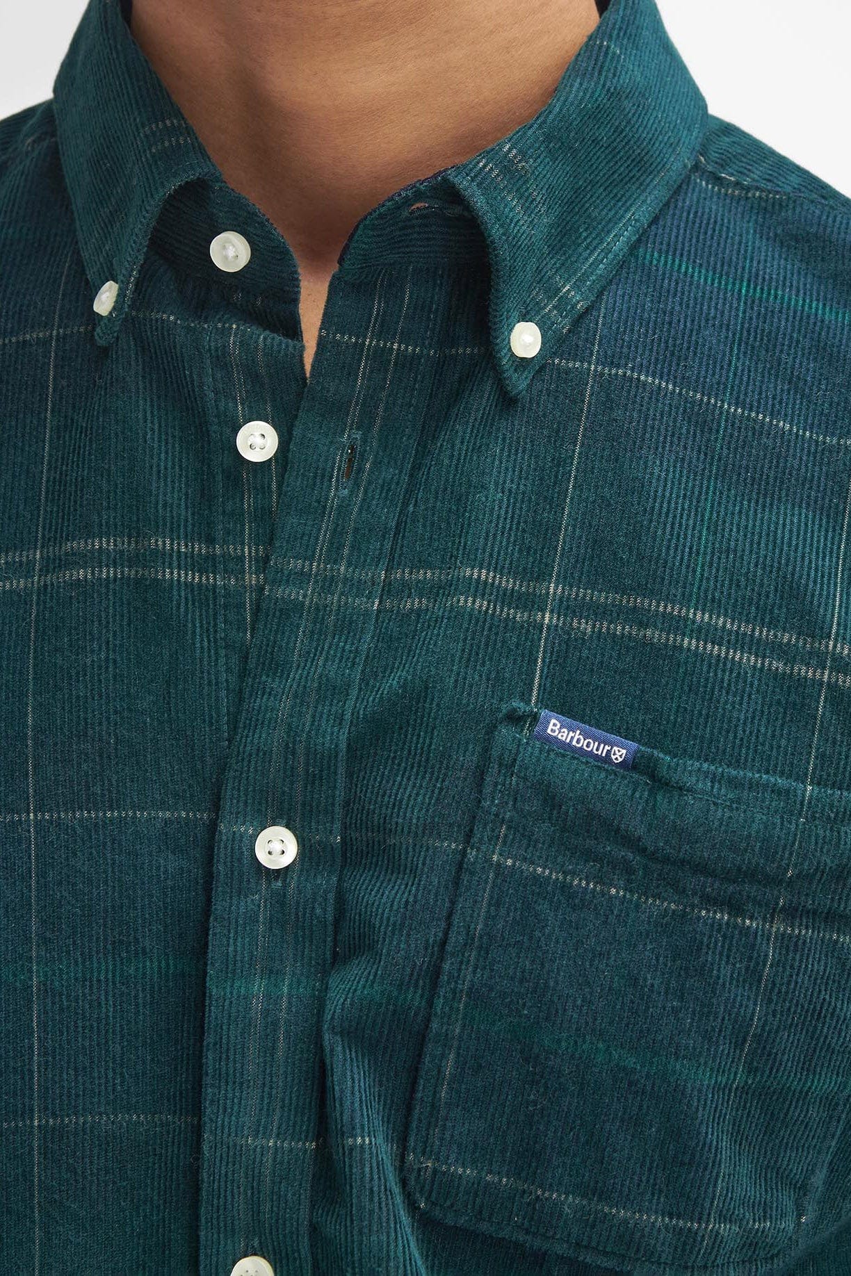 Blair Tailored Tartan Cord Shirt - Green Loch - Image 5