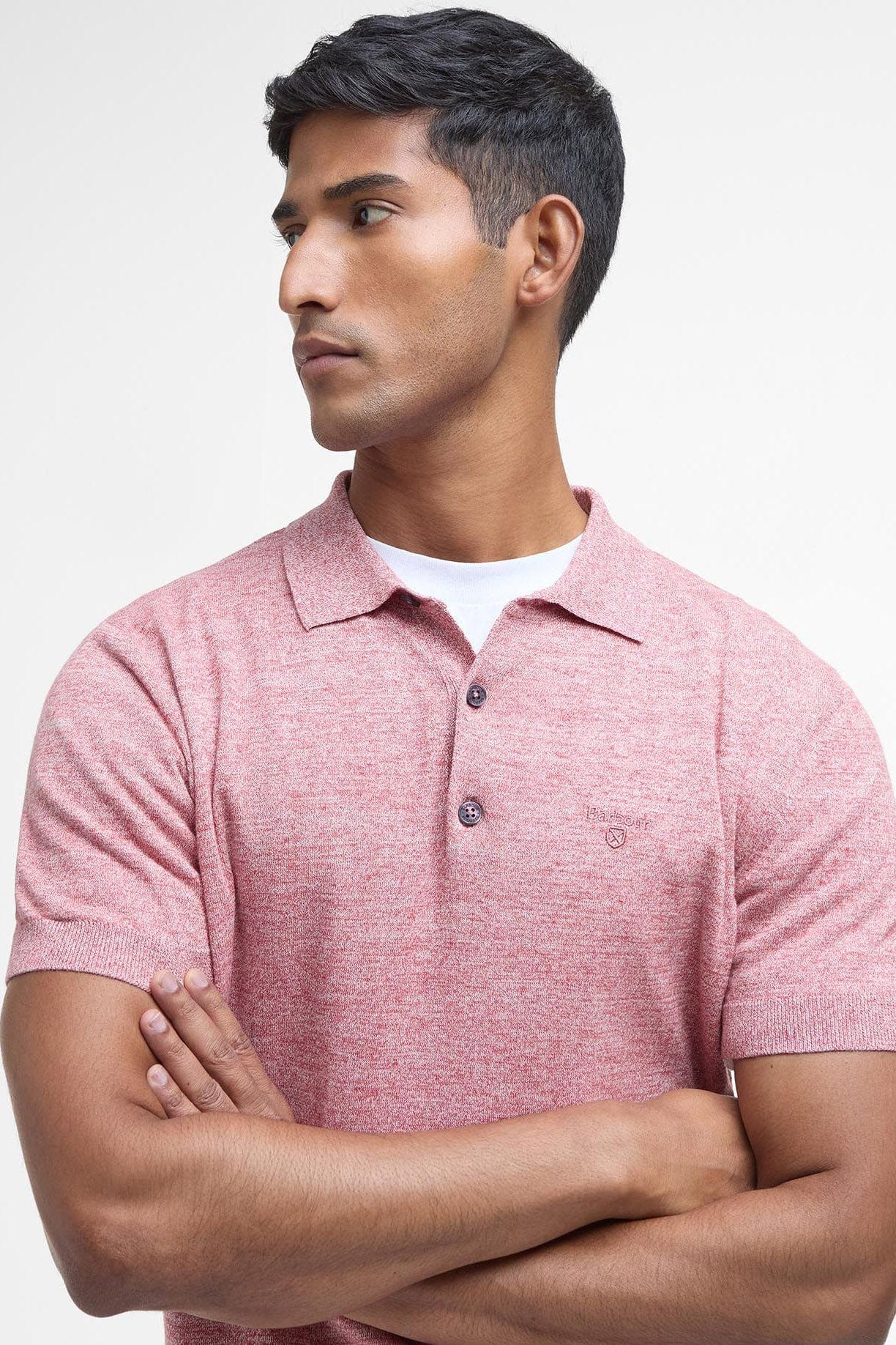 Buston Knitted Polo - Red Spice - Image 4