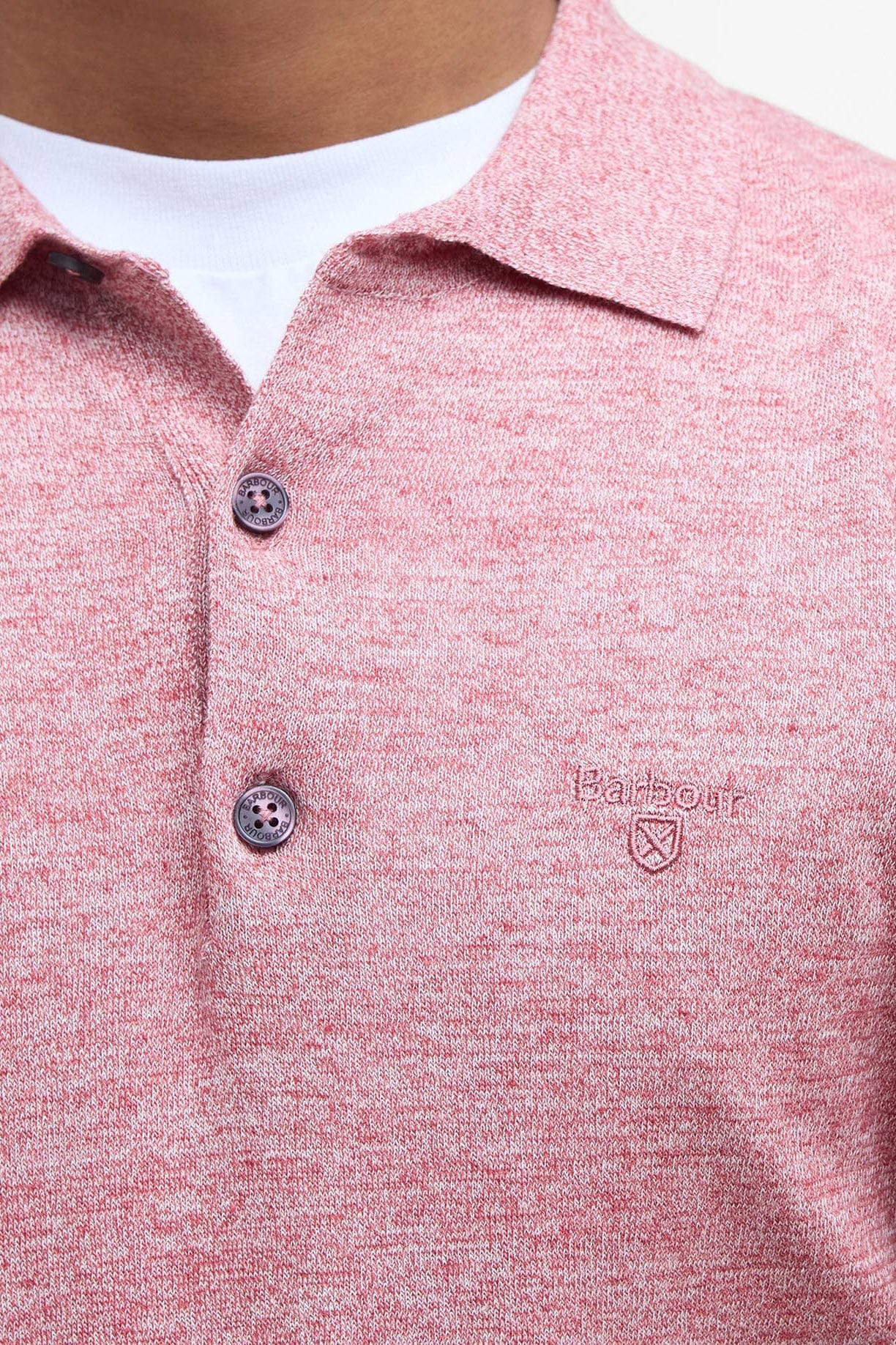 Buston Knitted Polo - Red Spice - Image 5