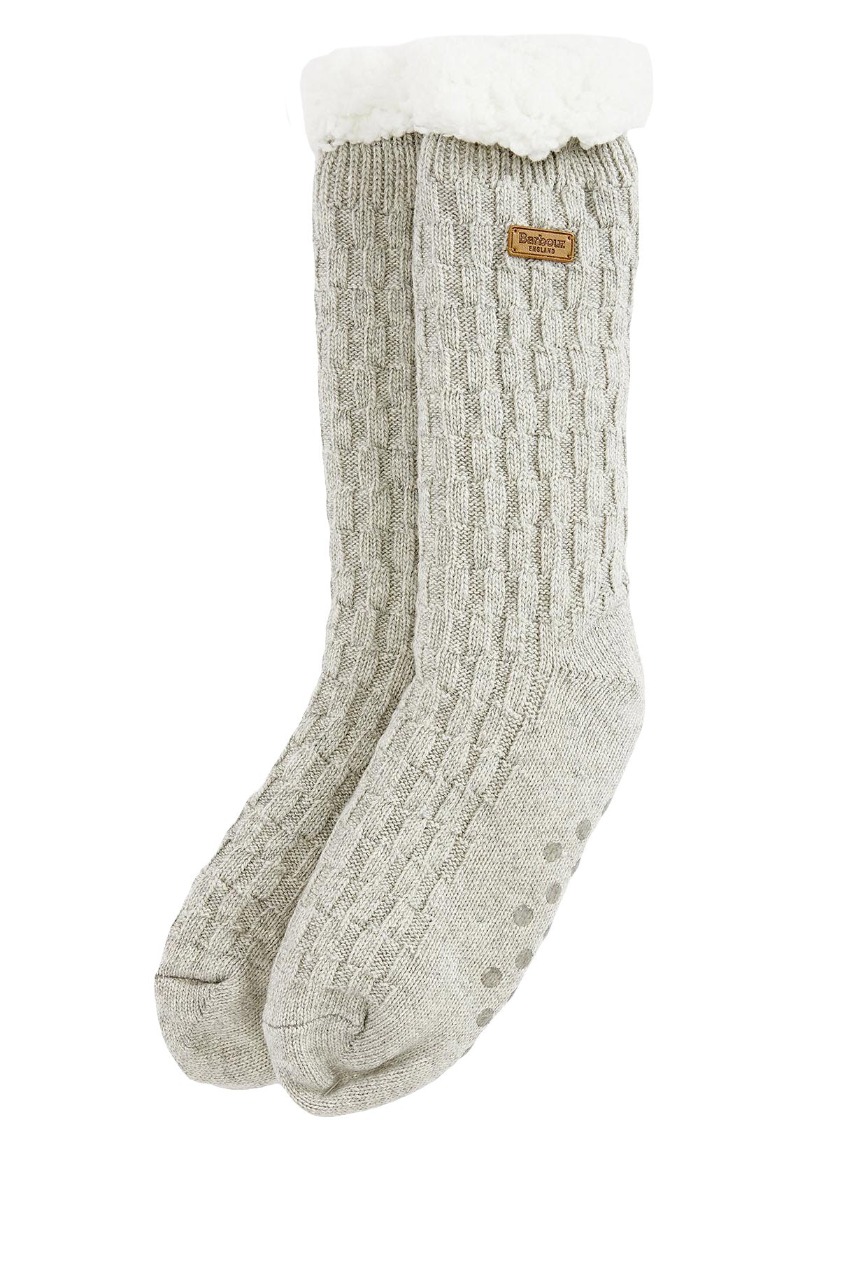 Cabin Knit Lounge Socks - Light Grey Marl
