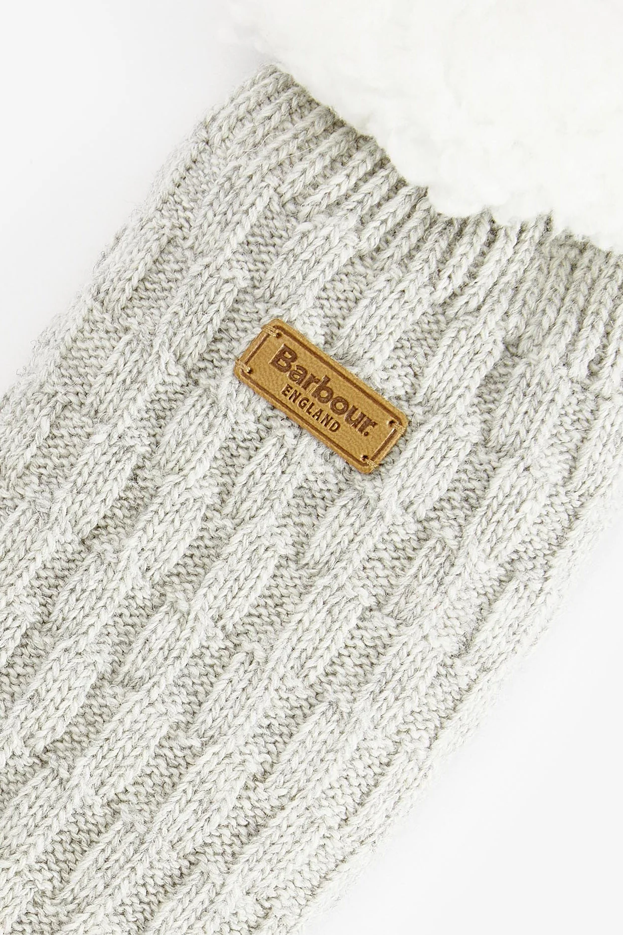 Cabin Knit Lounge Socks - Light Grey Marl - Image 2