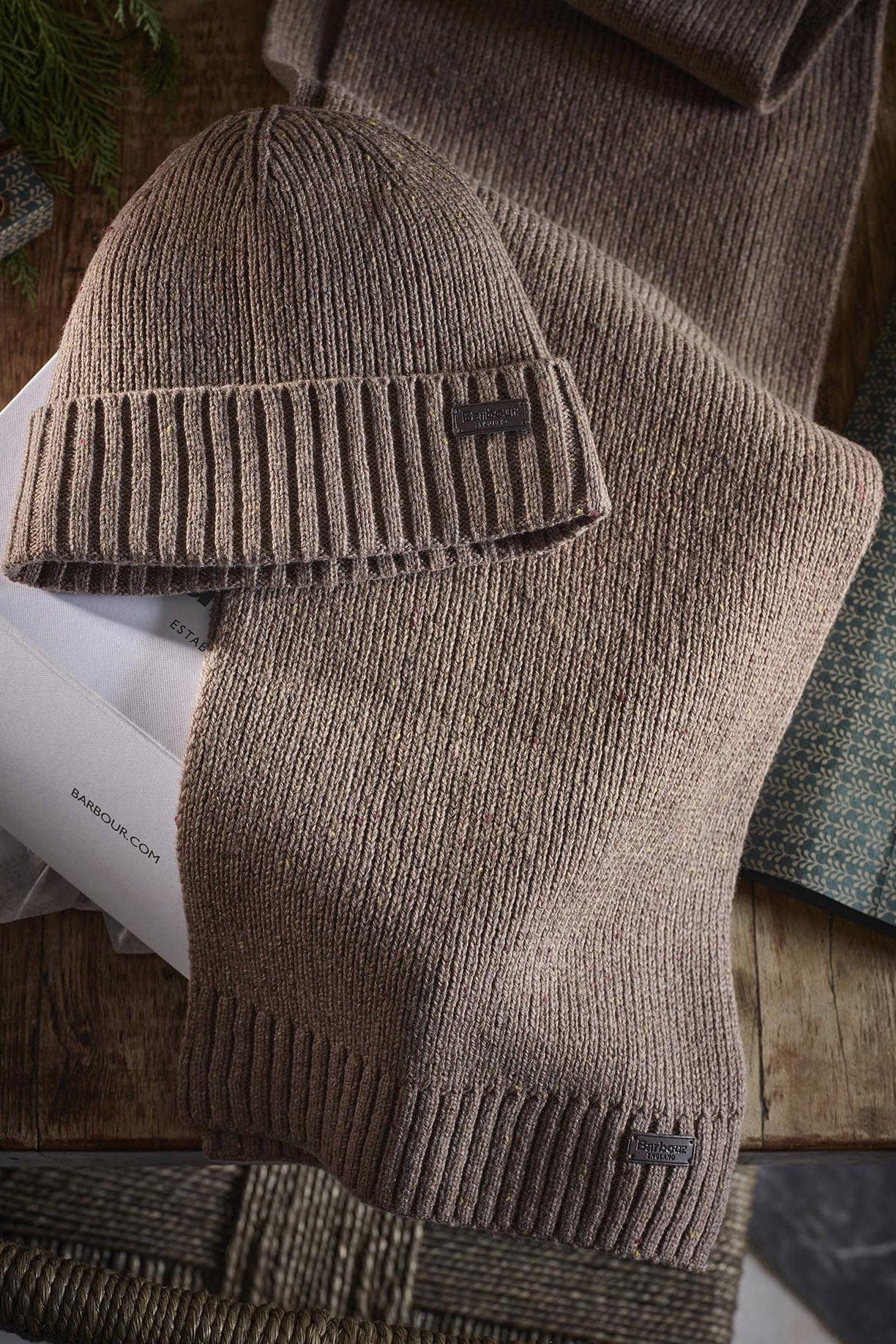 Carlton Fleck Beanie & Scarf Gift Set - Sandstone - Image 3