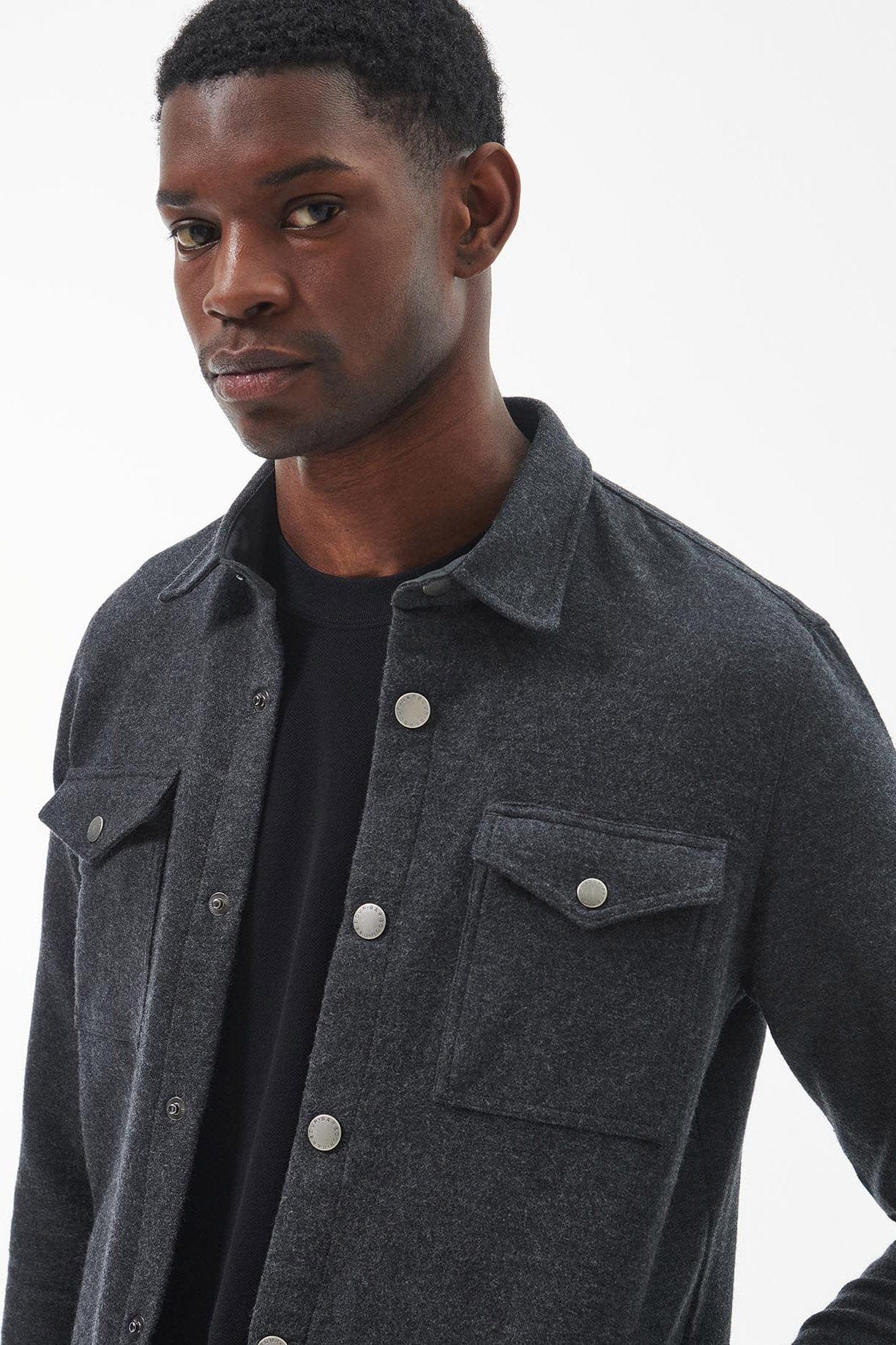 Carrbridge Tailored Twill Overshirt - Smoke Marl - Image 4