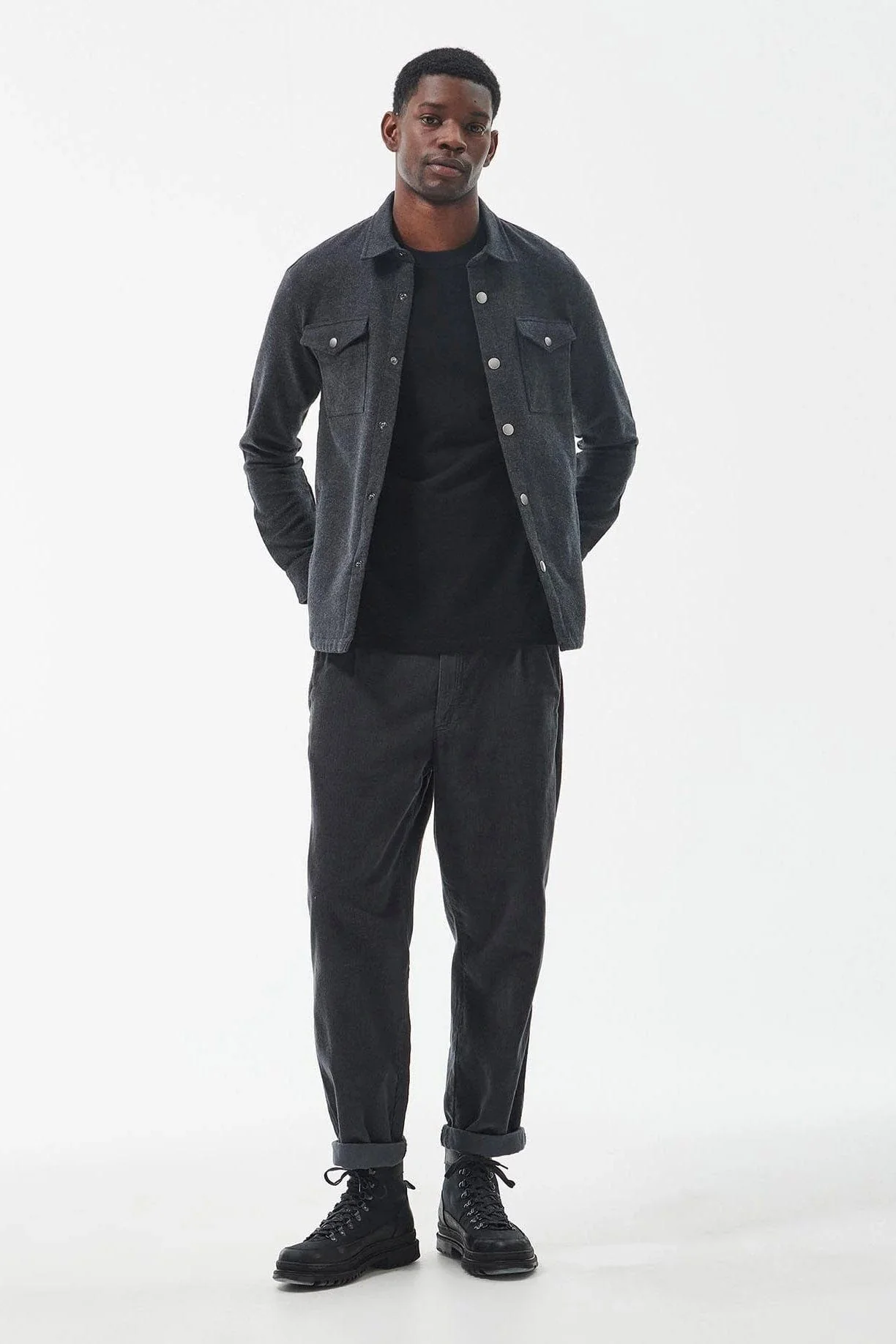 Carrbridge Tailored Twill Overshirt - Smoke Marl - Image 8