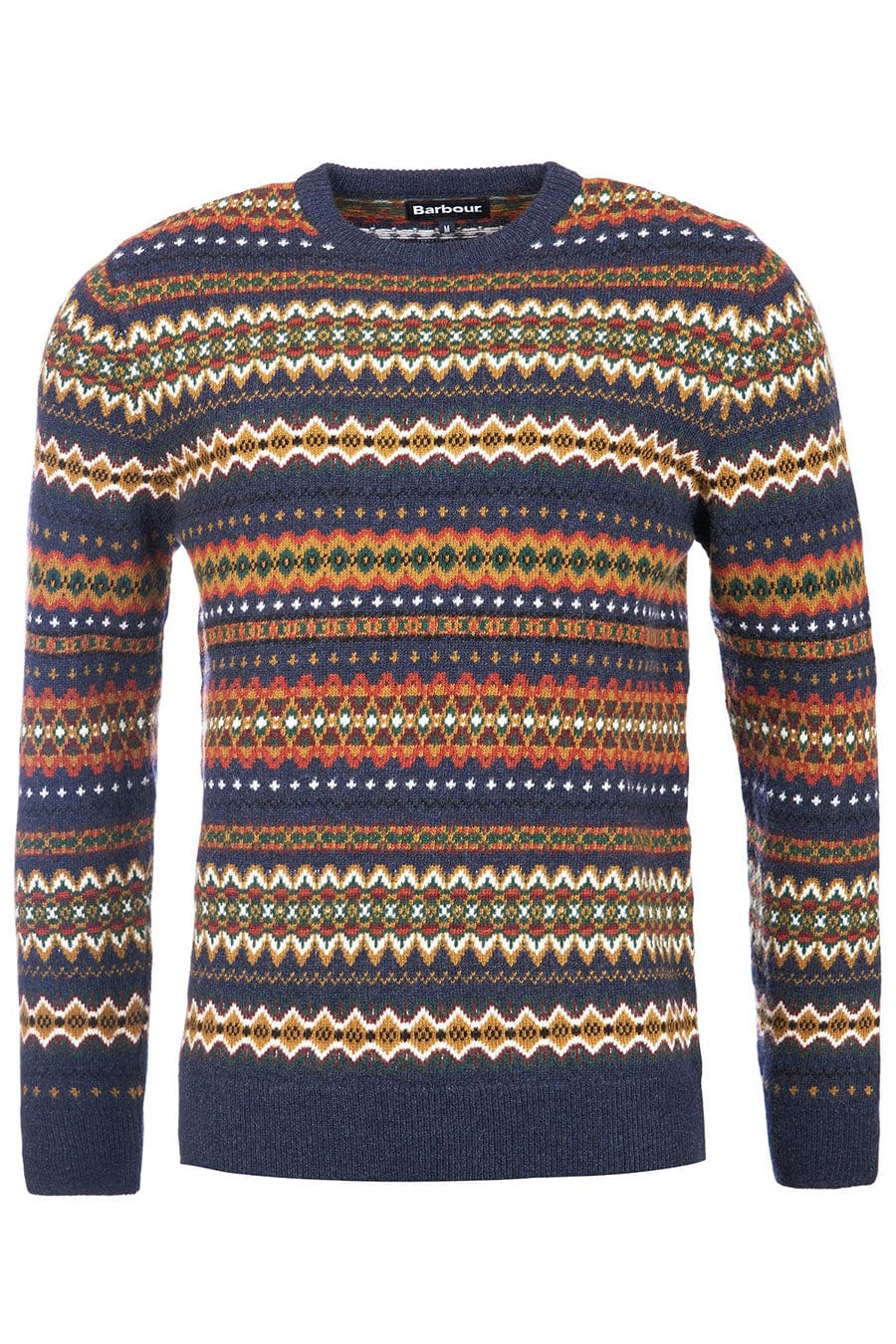 Case Fair Isle Crew Neck Jumper - Navy Marl