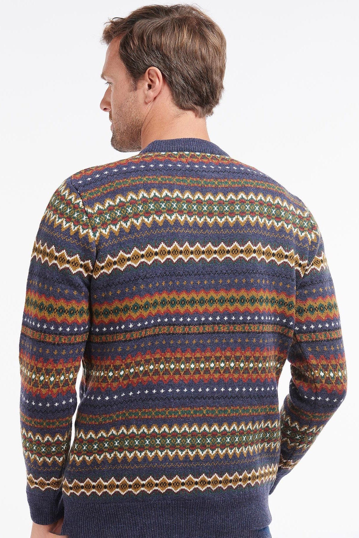 Case Fair Isle Crew Neck Jumper - Navy Marl - Image 3