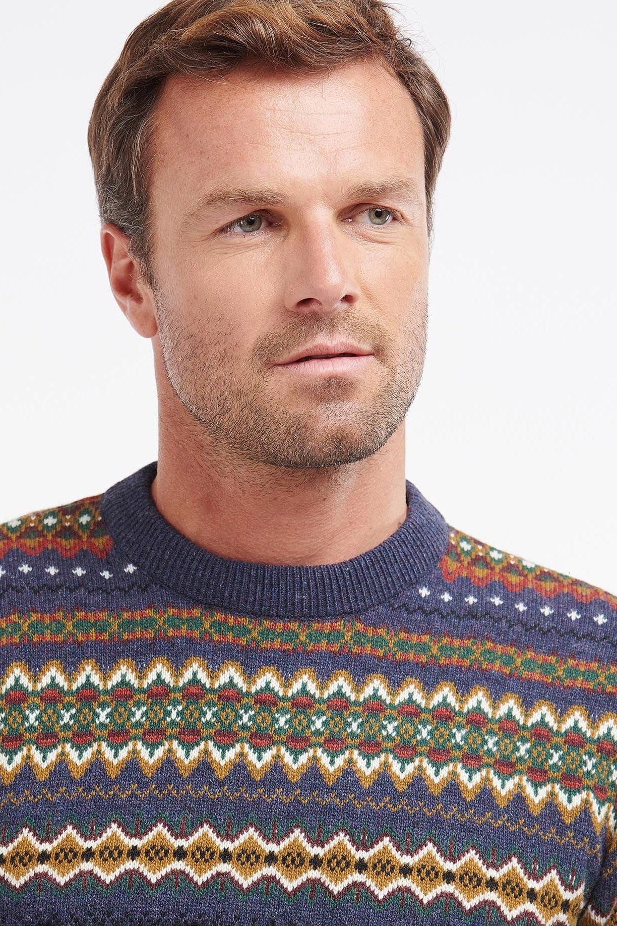 Case Fair Isle Crew Neck Jumper - Navy Marl - Image 4