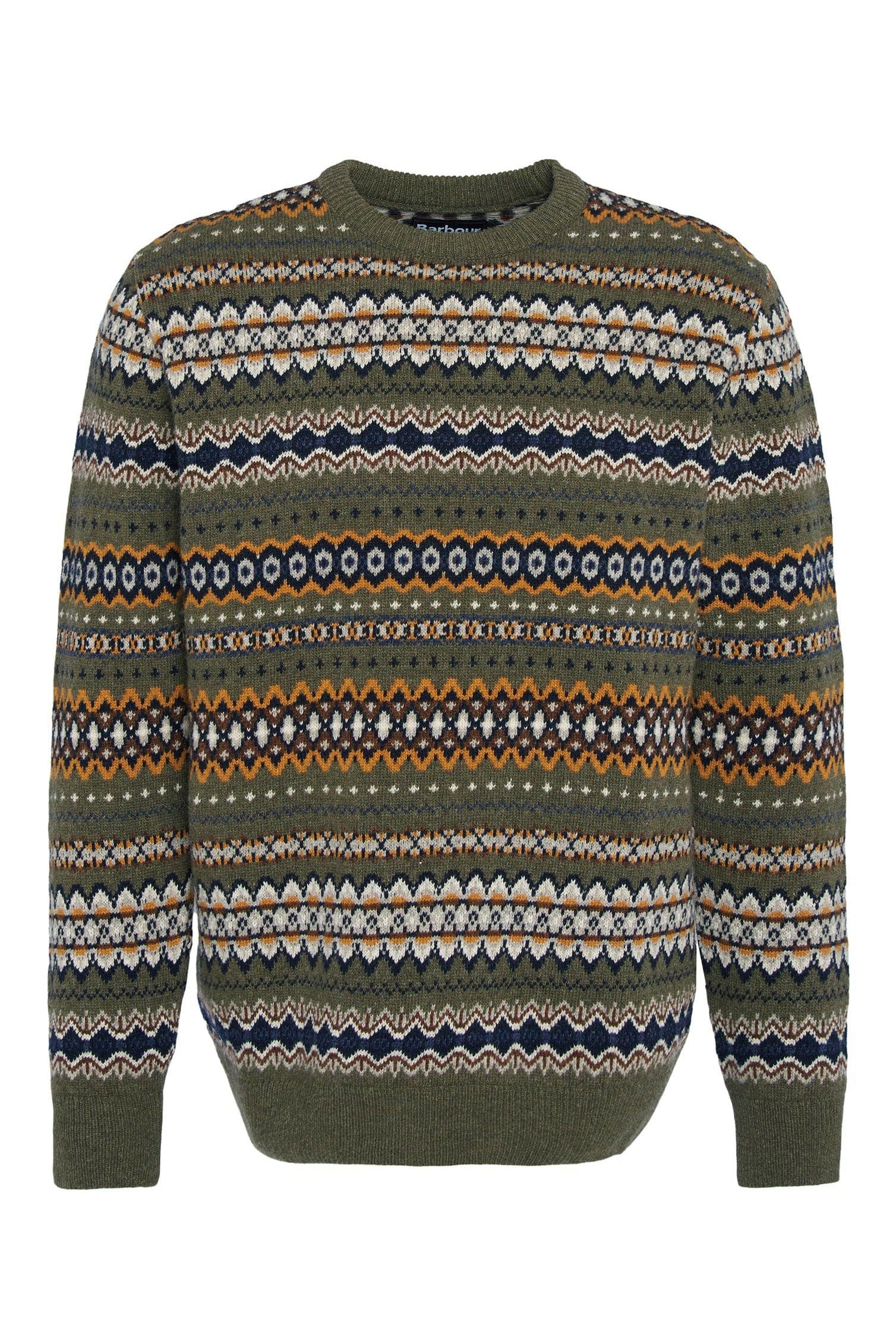 Case Fair Isle Crew Neck Jumper - Willow Green