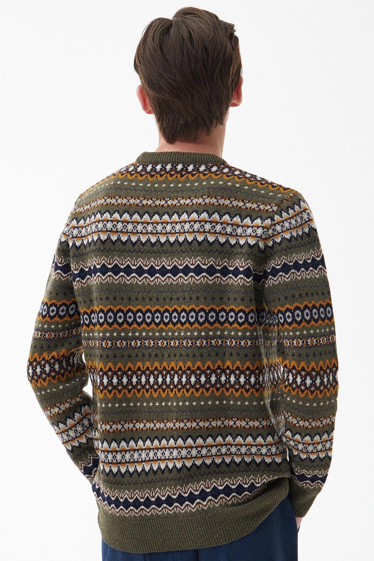 Case Fair Isle Crew Neck Jumper - Willow Green - Image 3