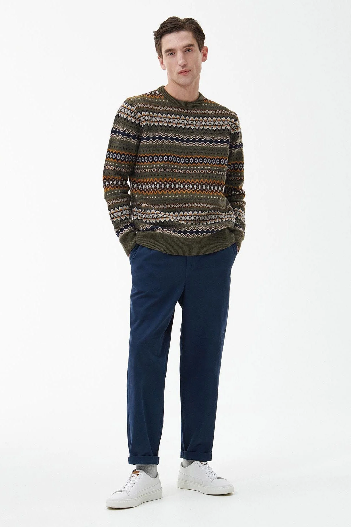 Case Fair Isle Crew Neck Jumper - Willow Green - Image 5