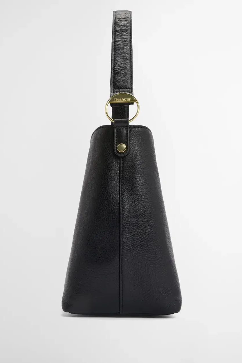 Cedar Leather Bucket Bag - Black - Image 3