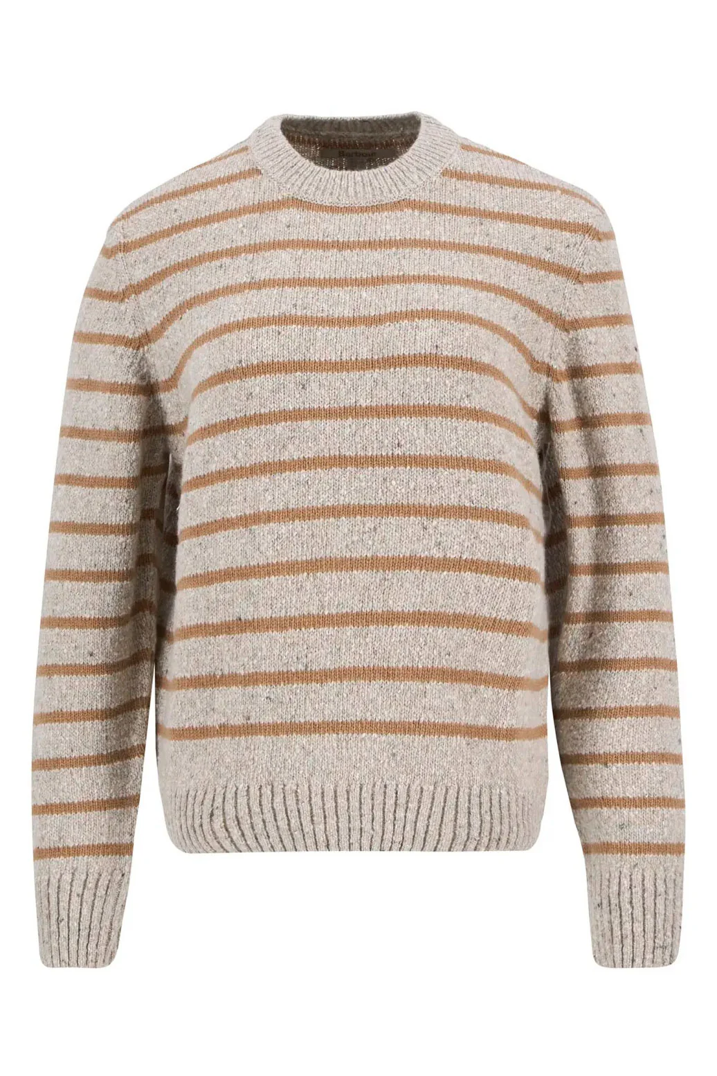 Claydon Striped Crew Neck Jumper - Oatmeal Stripe