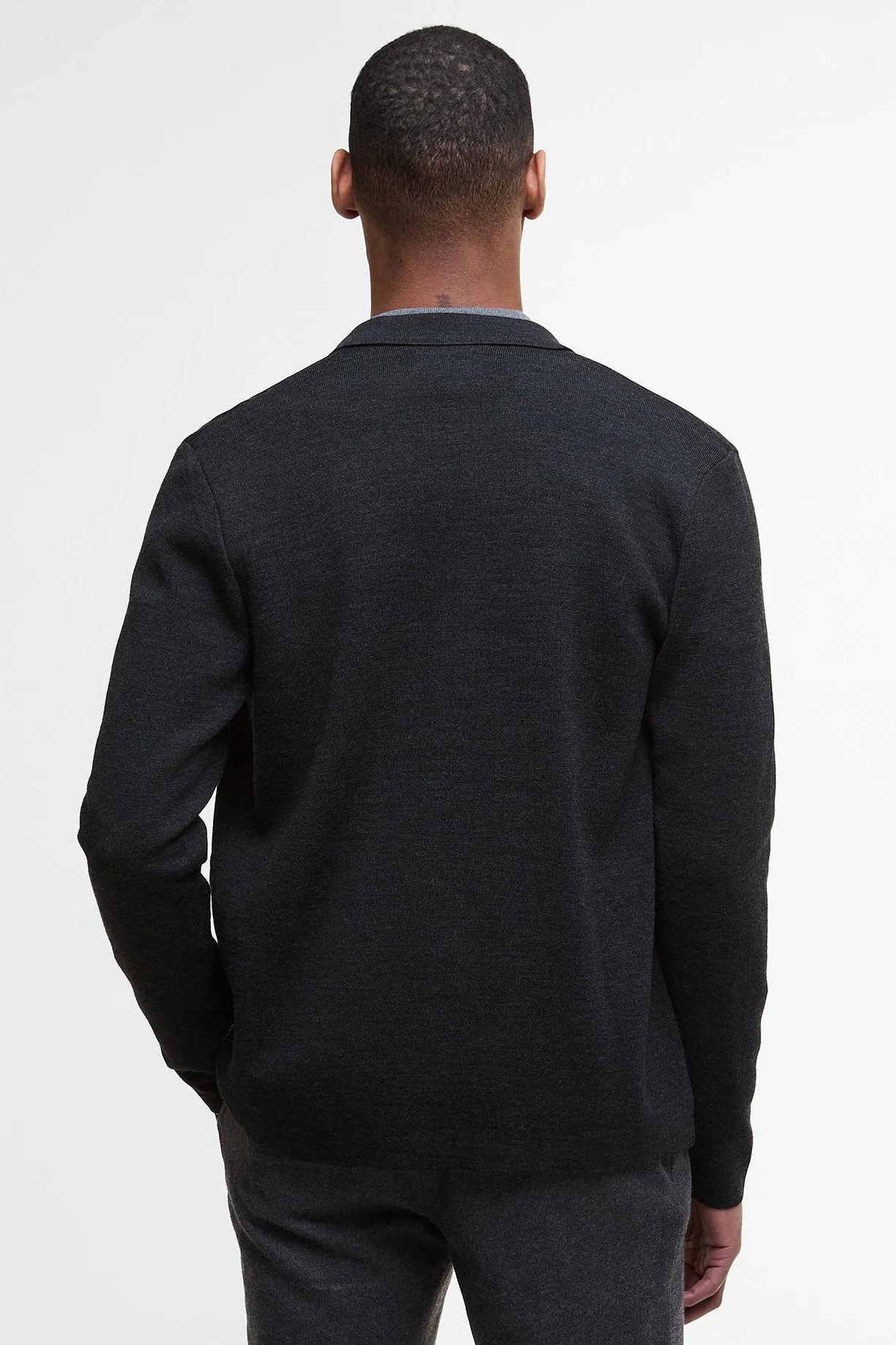 Croscombe Zip-Up Cardigan - Charcoal Marl - Image 3