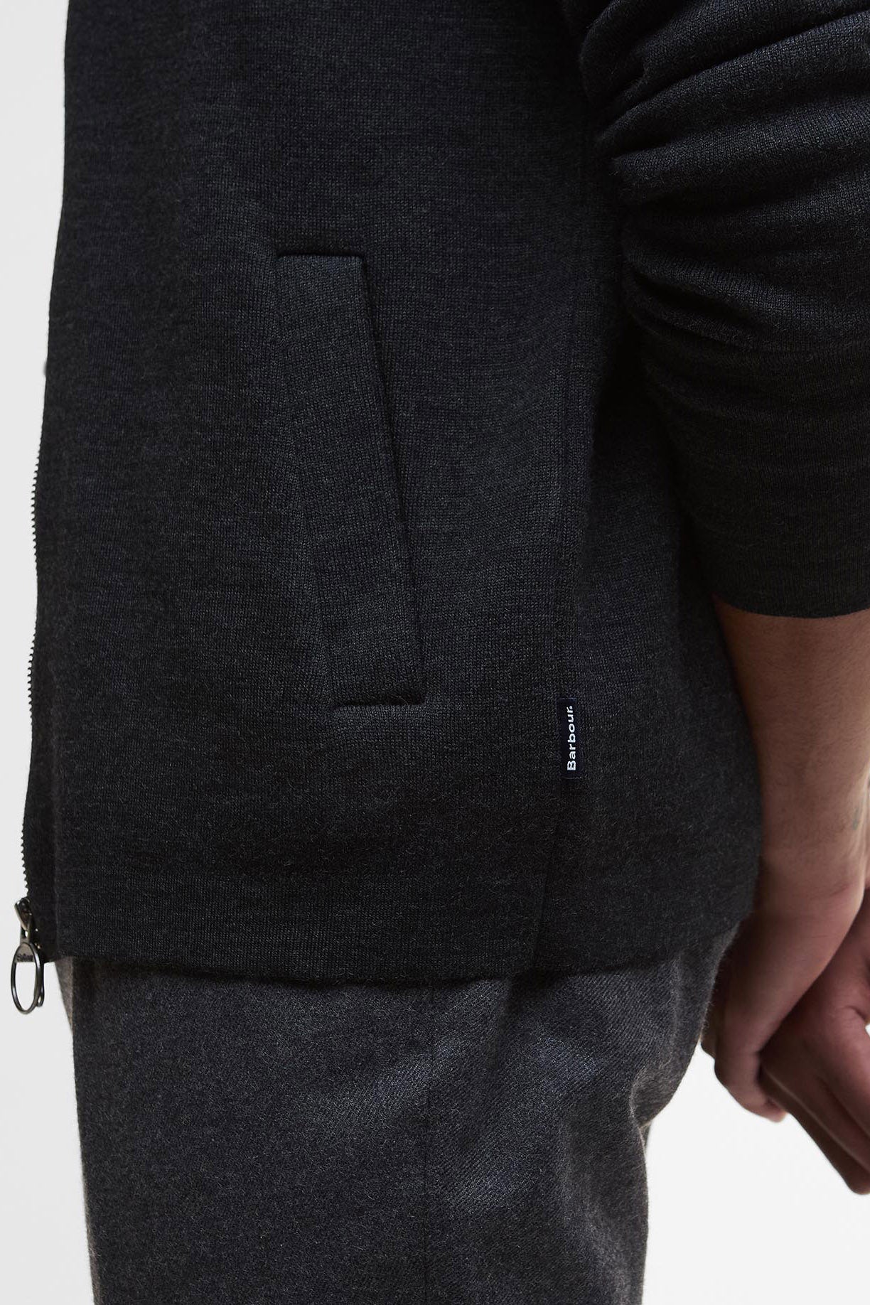 Croscombe Zip-Up Cardigan - Charcoal Marl - Image 6