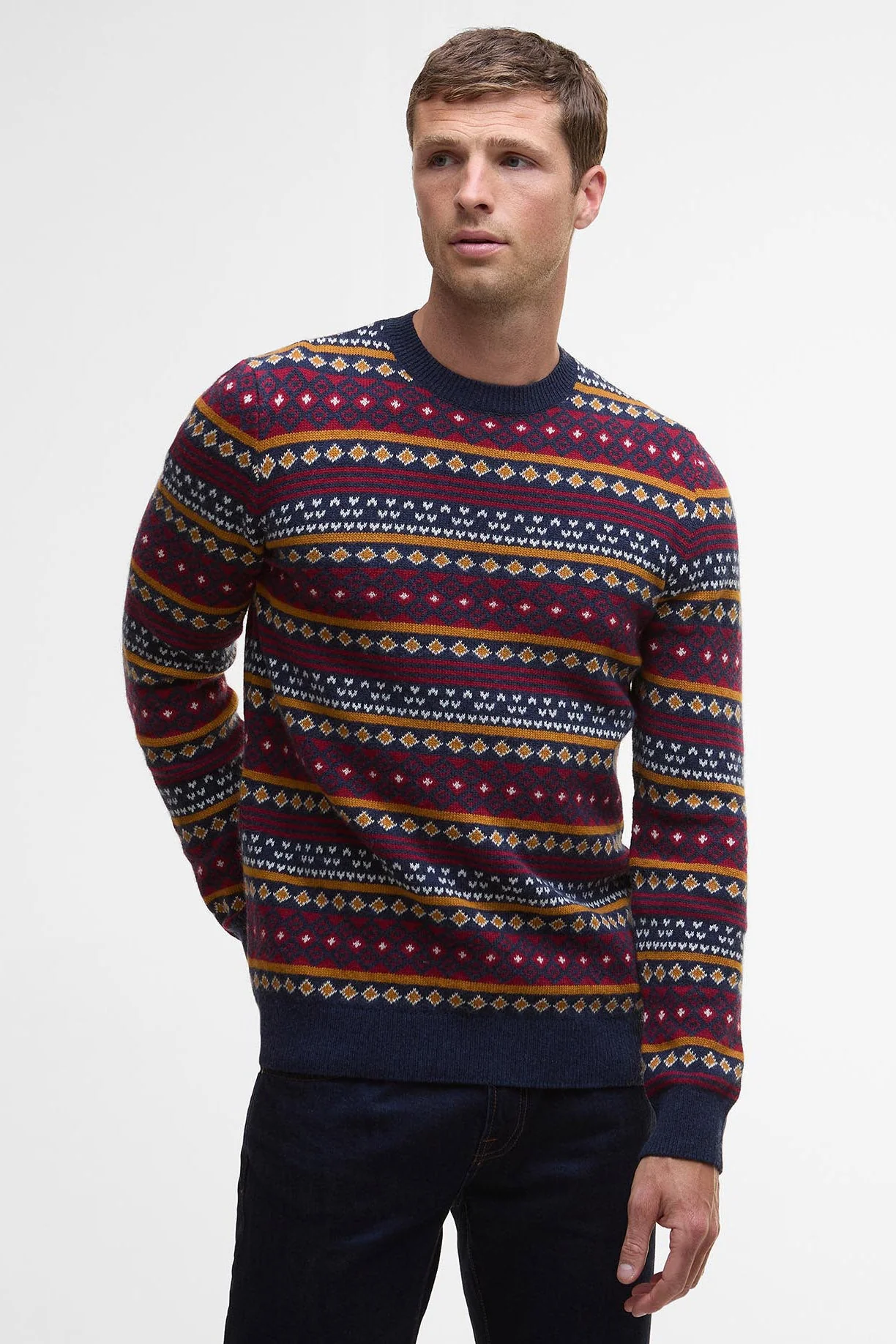Easdale Fair Isle Wool Blend Jumper - Navy - Image 2