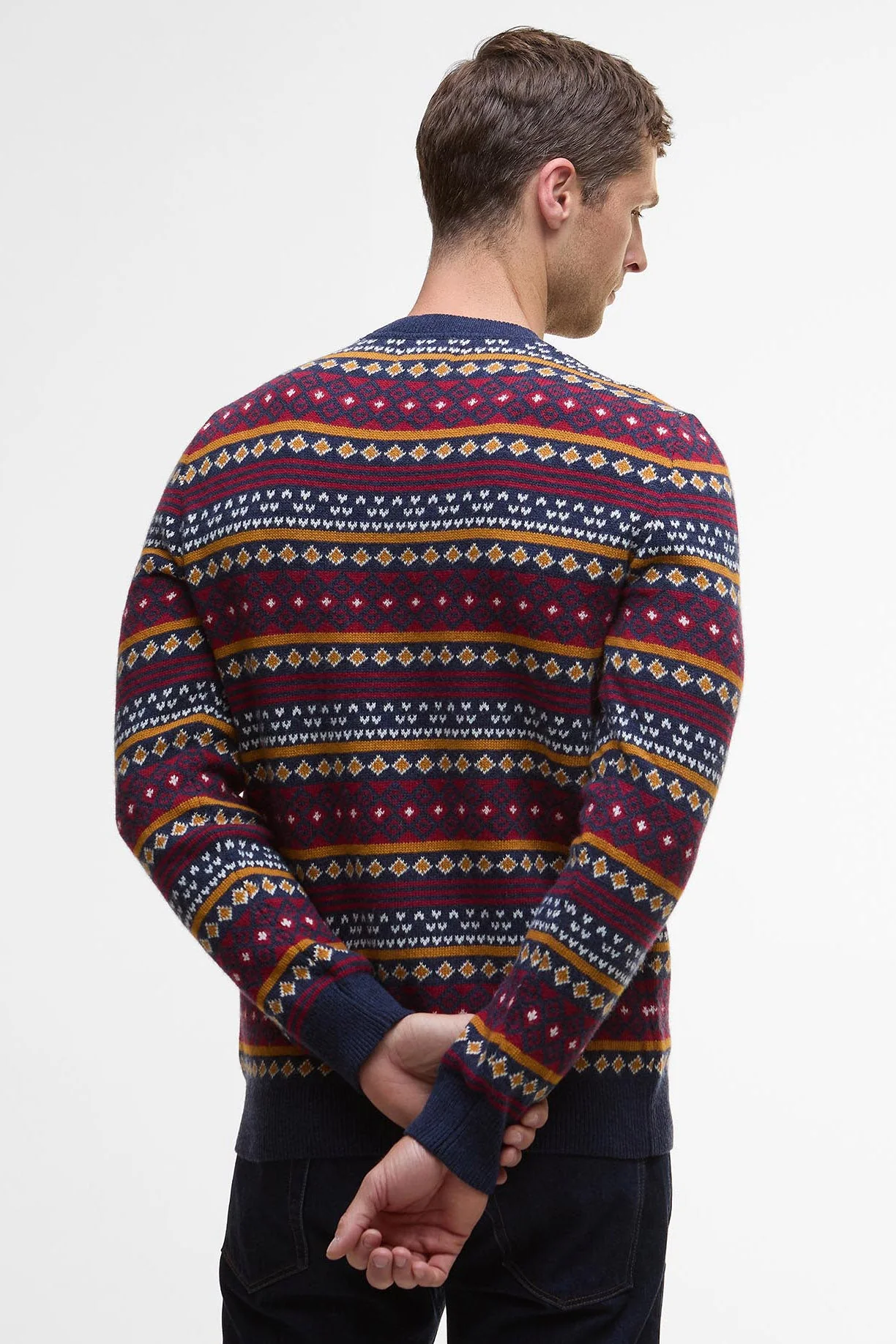 Easdale Fair Isle Wool Blend Jumper - Navy - Image 3