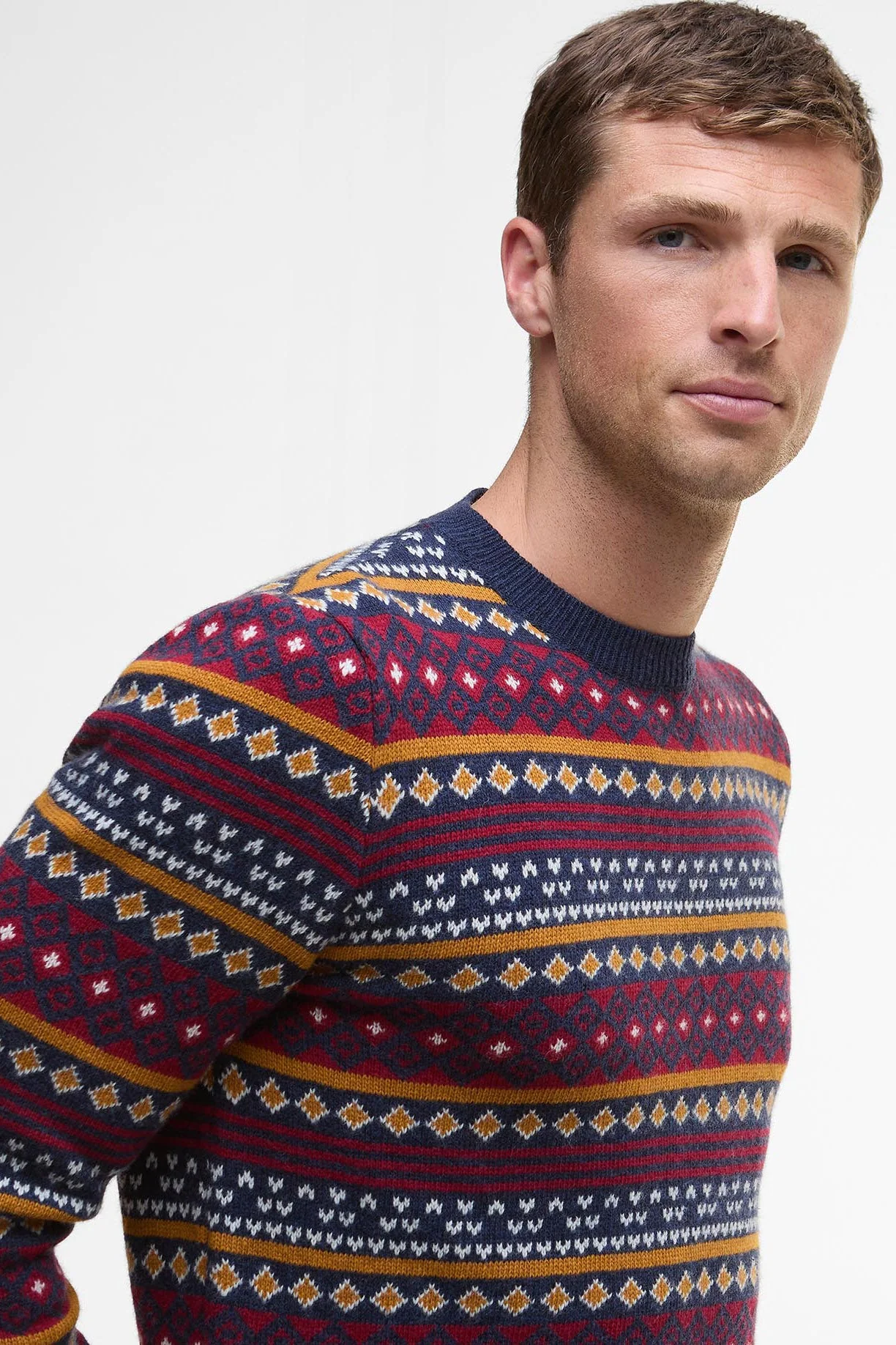 Easdale Fair Isle Wool Blend Jumper - Navy - Image 4